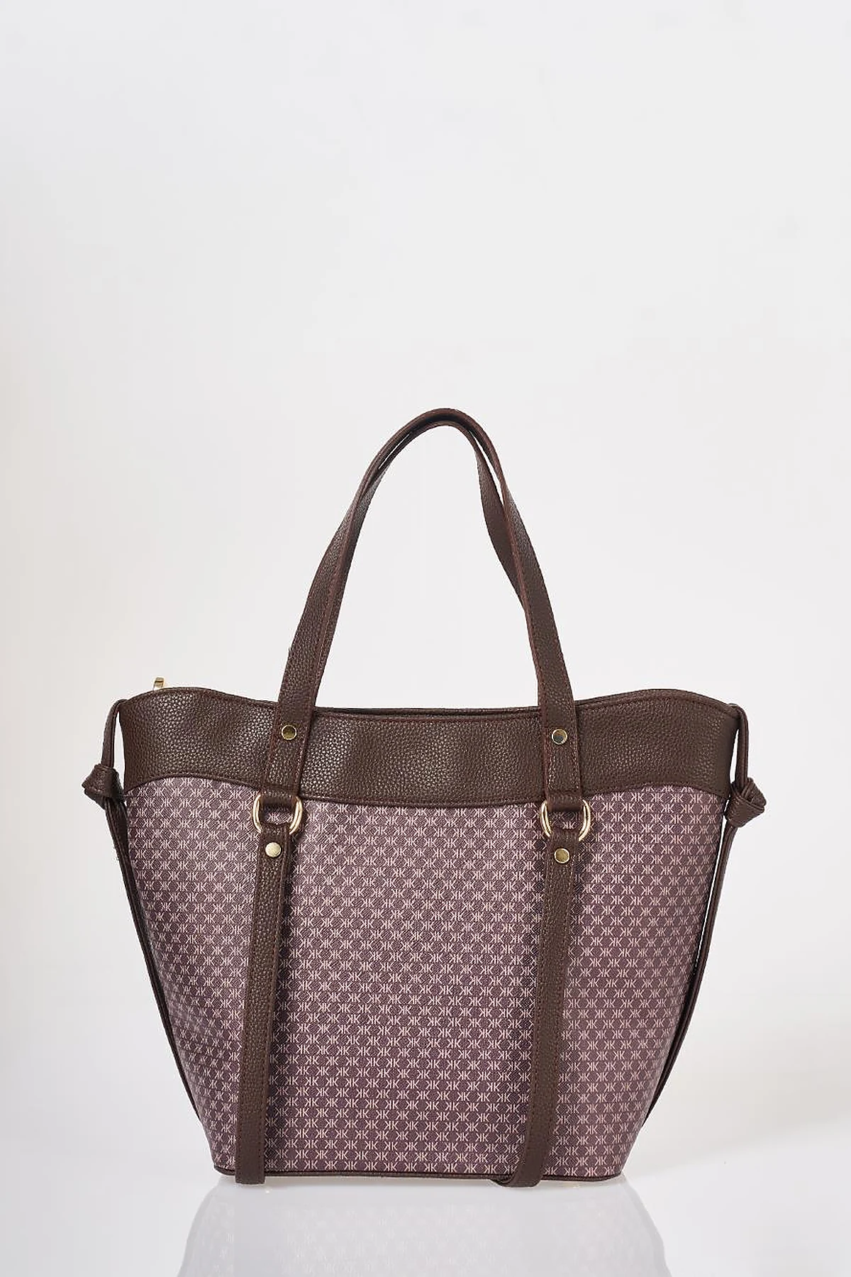 Monogram Pattern Shoulder Bag Dark Brown