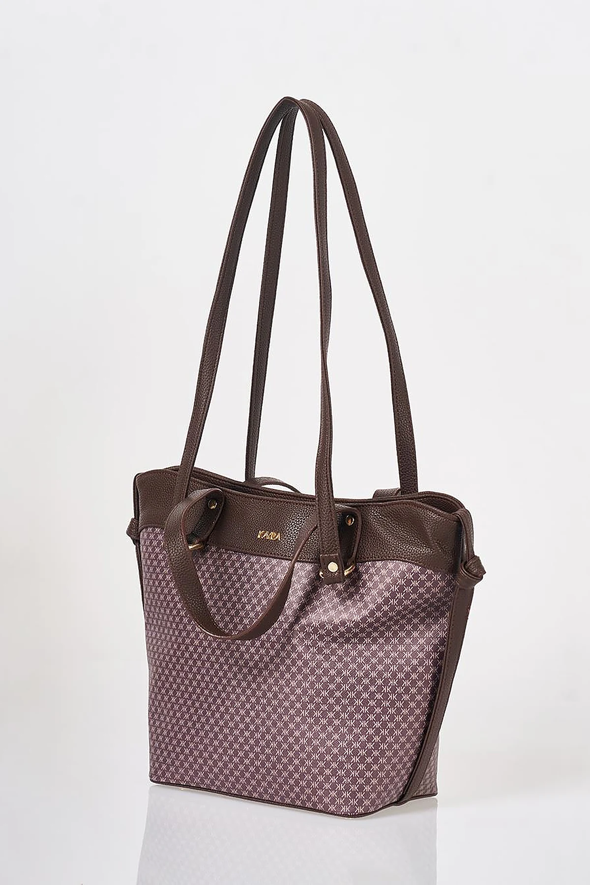Monogram Pattern Shoulder Bag Dark Brown