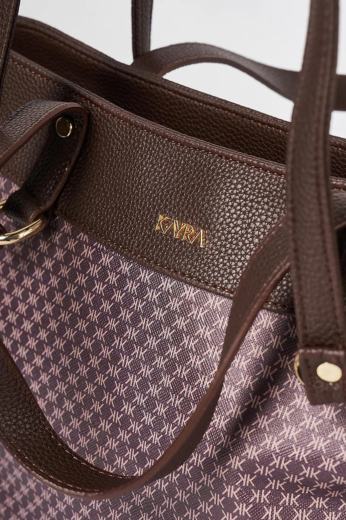 Monogram Pattern Shoulder Bag Dark Brown