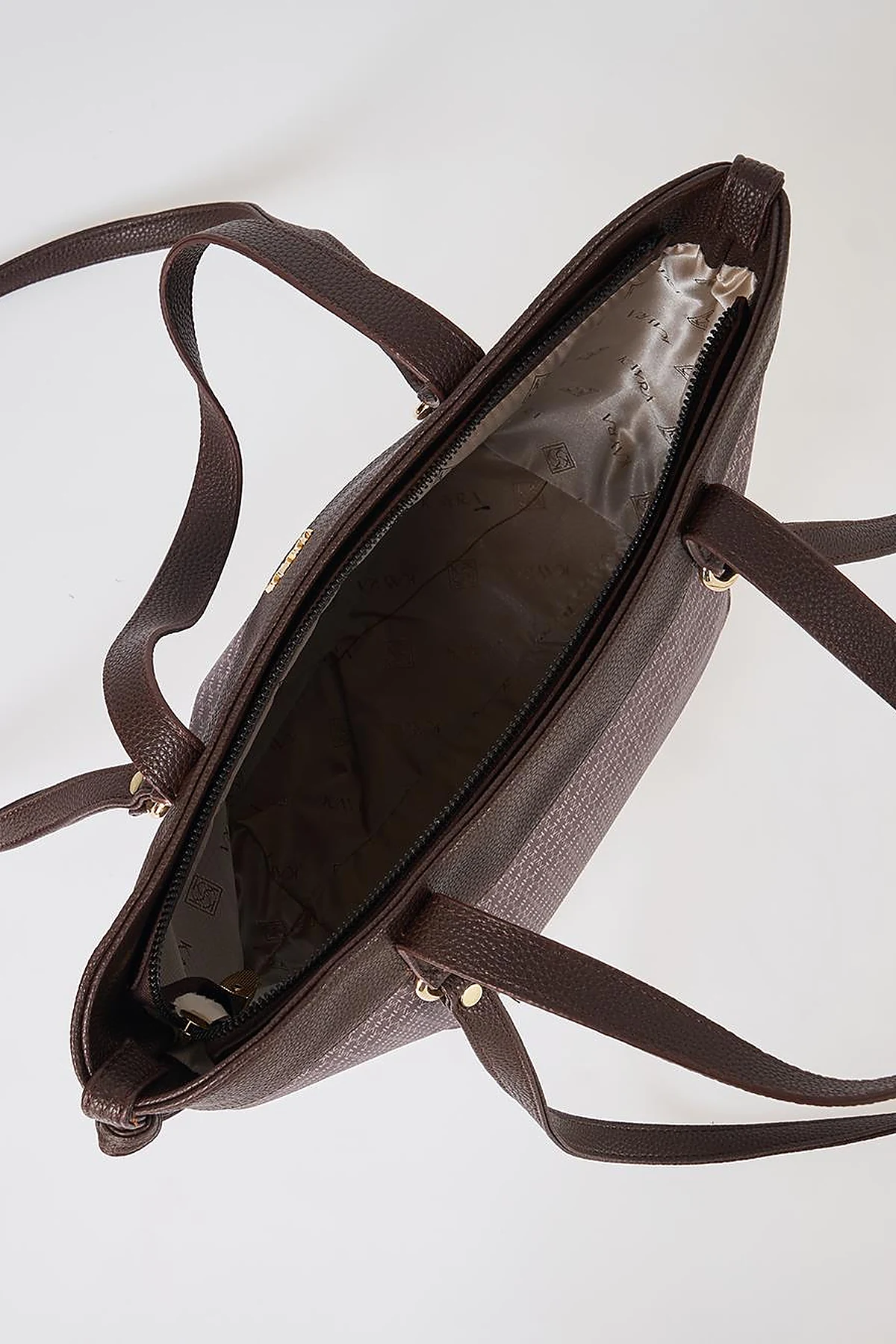 Monogram Pattern Shoulder Bag Dark Brown