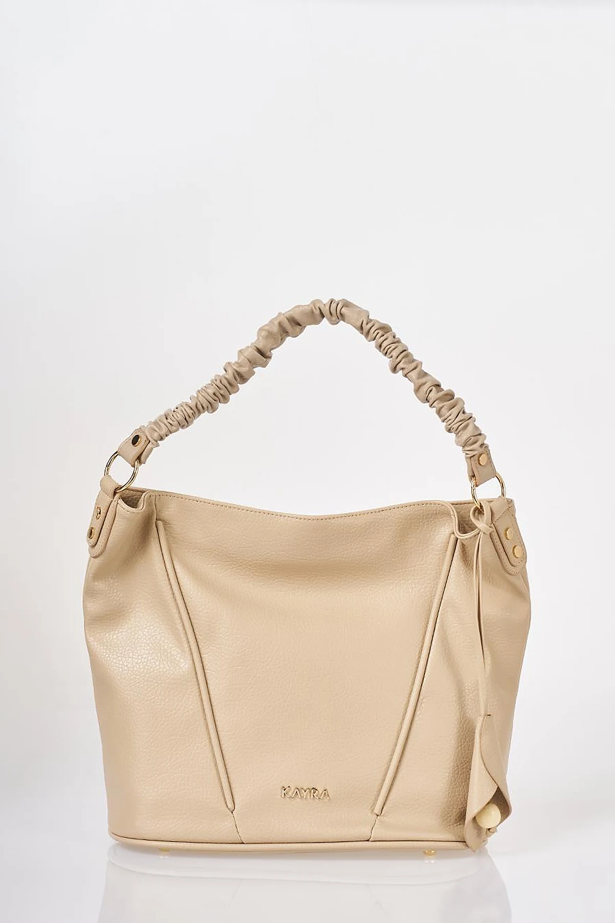 Faux Leather Hobo Bag Stone