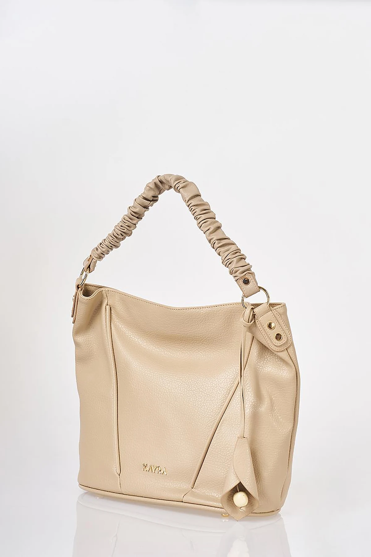 Faux Leather Hobo Bag Stone