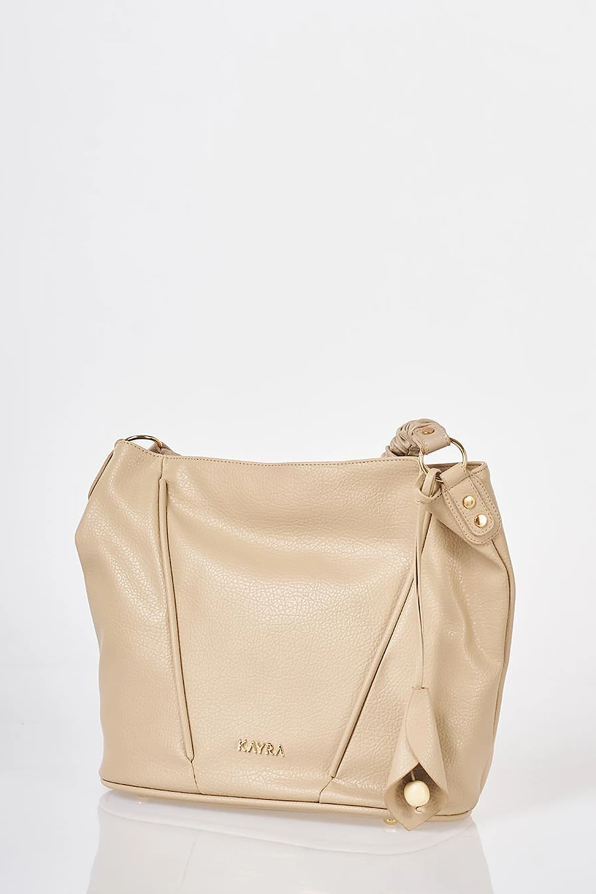 Faux Leather Hobo Bag Stone
