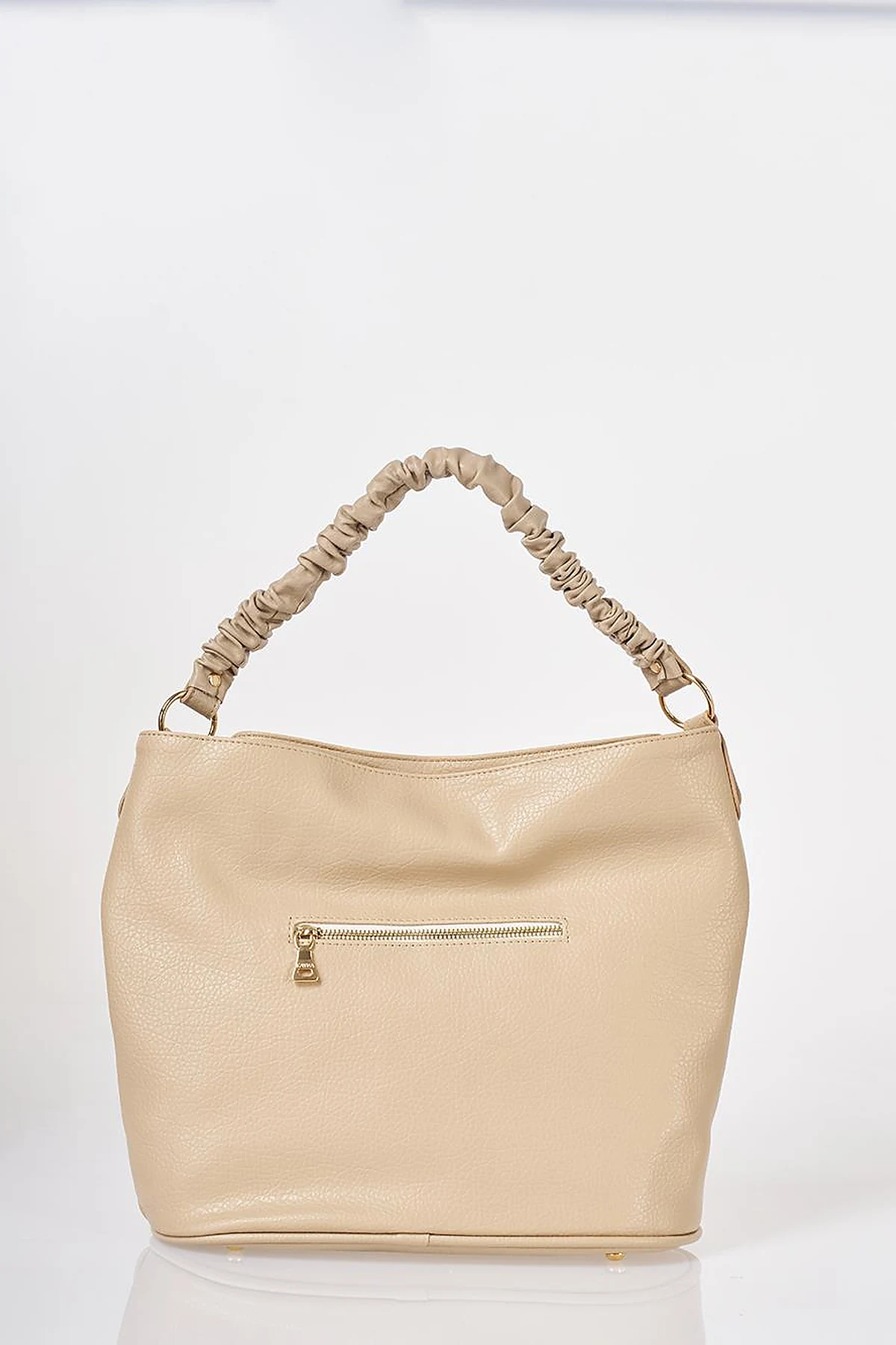 Faux Leather Hobo Bag Stone