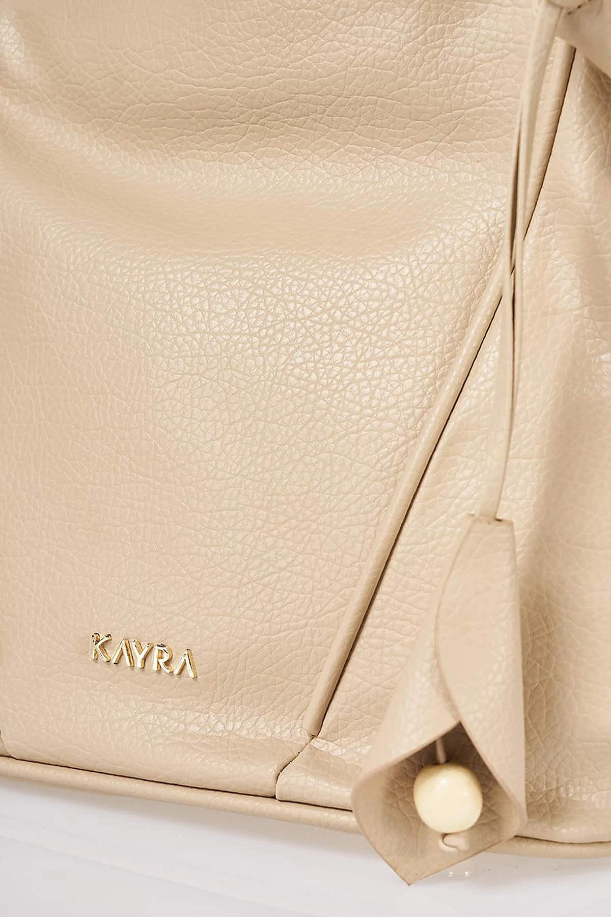 Faux Leather Hobo Bag Stone