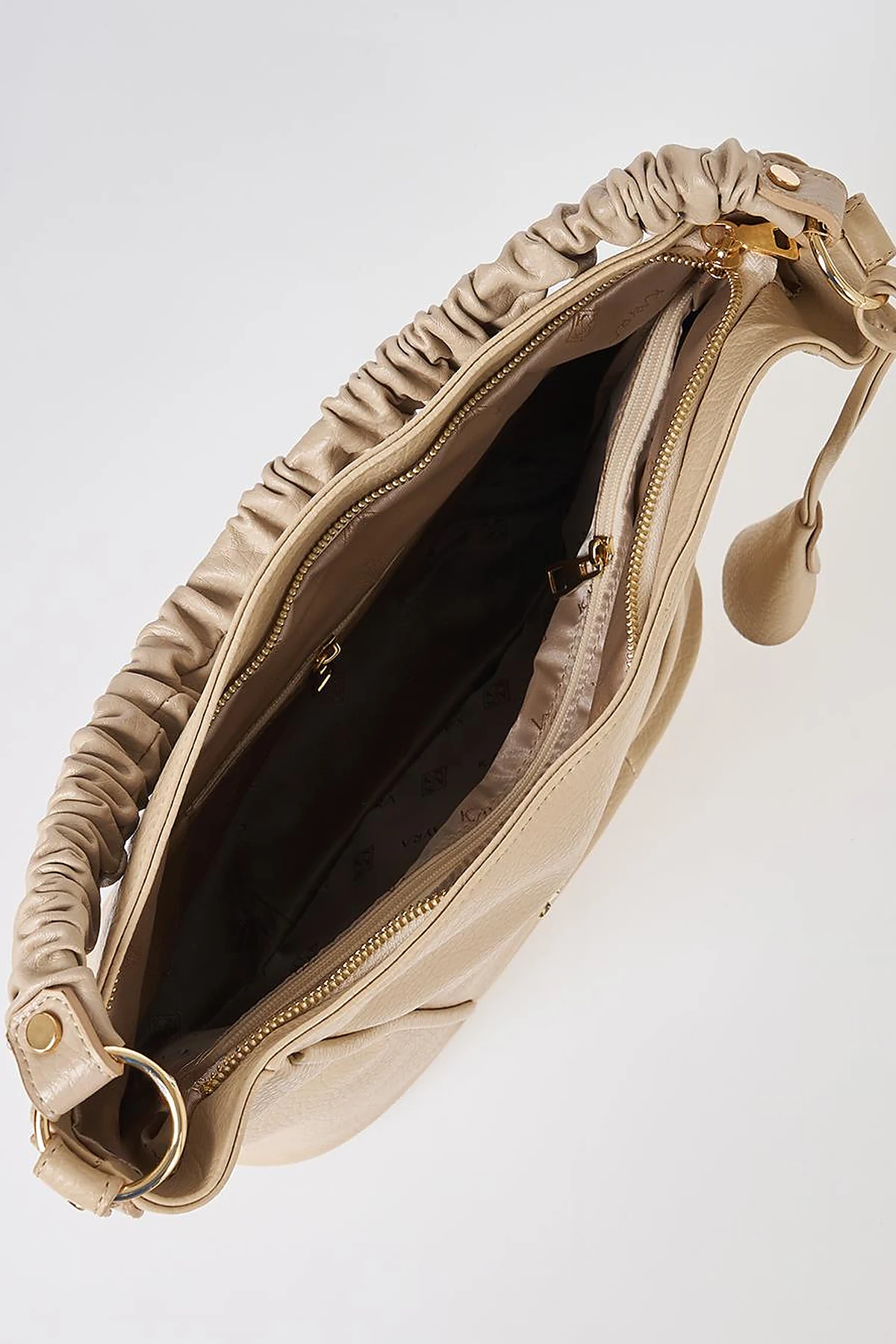 Faux Leather Hobo Bag Stone