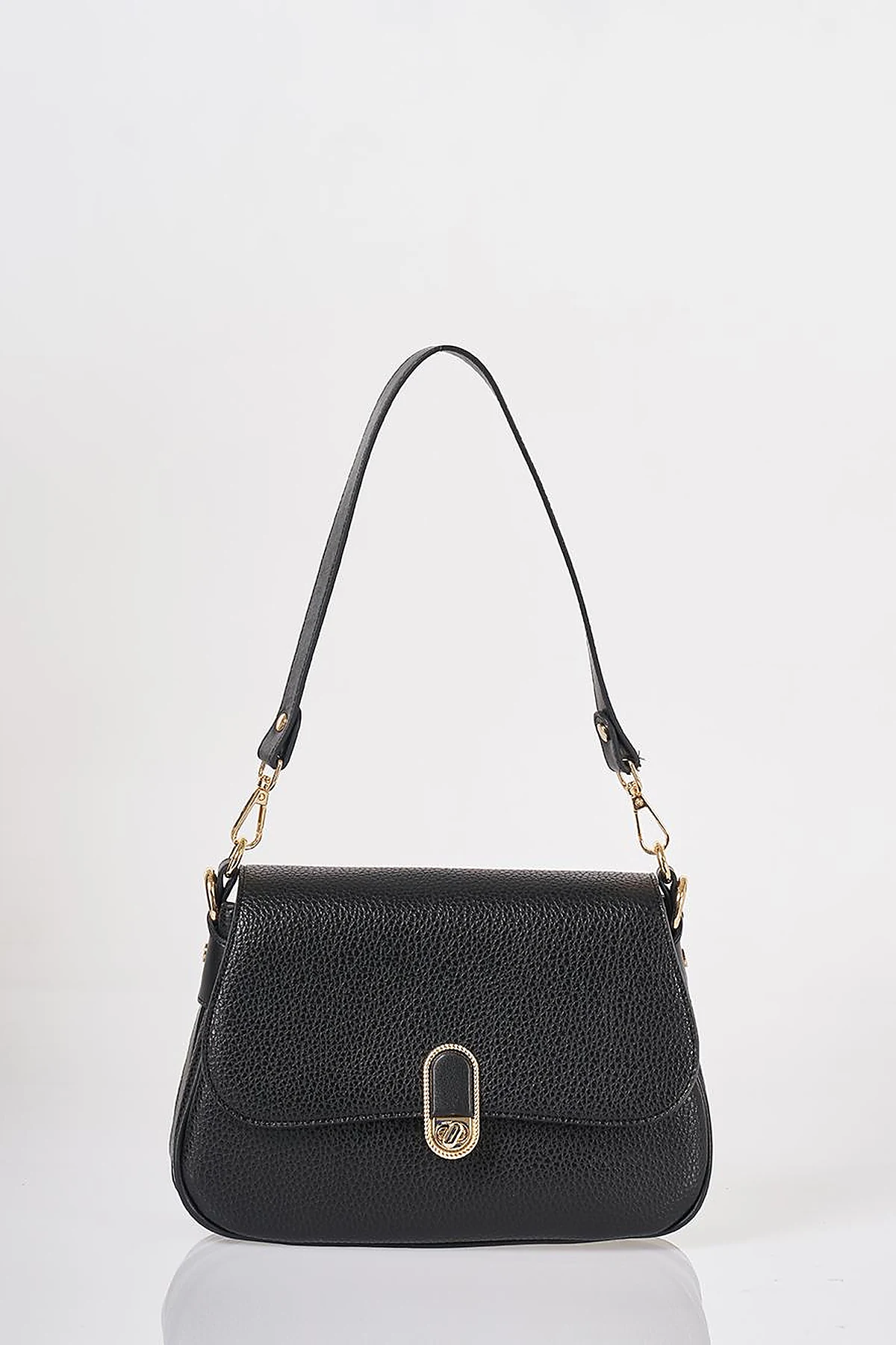 Buckle Detailed Crossbody Bag Black
