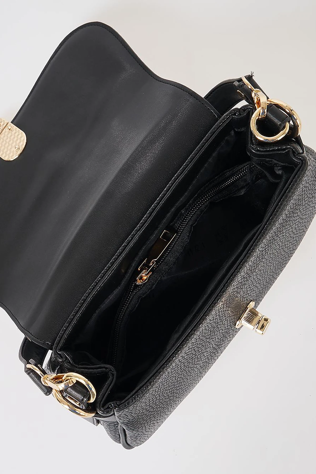 Buckle Detailed Crossbody Bag Black
