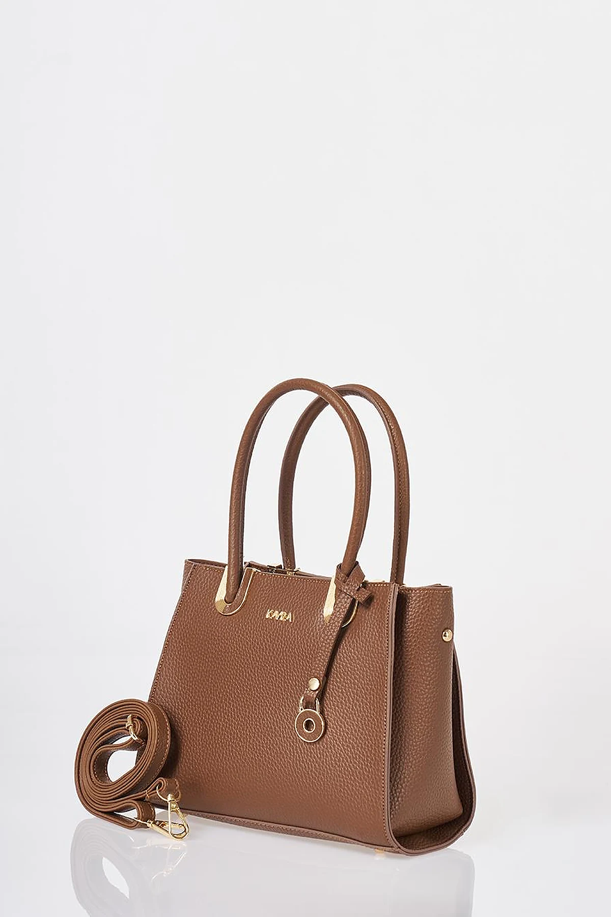 Buckle Detailed Tote Bag Brown