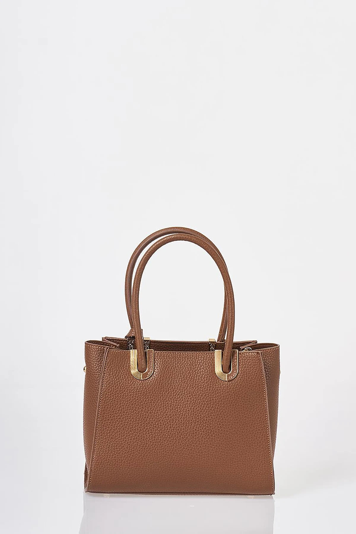Buckle Detailed Tote Bag Brown