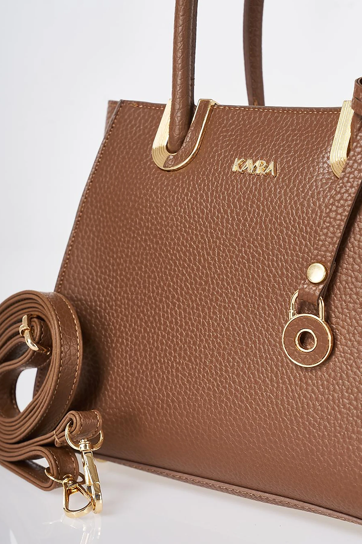 Buckle Detailed Tote Bag Brown