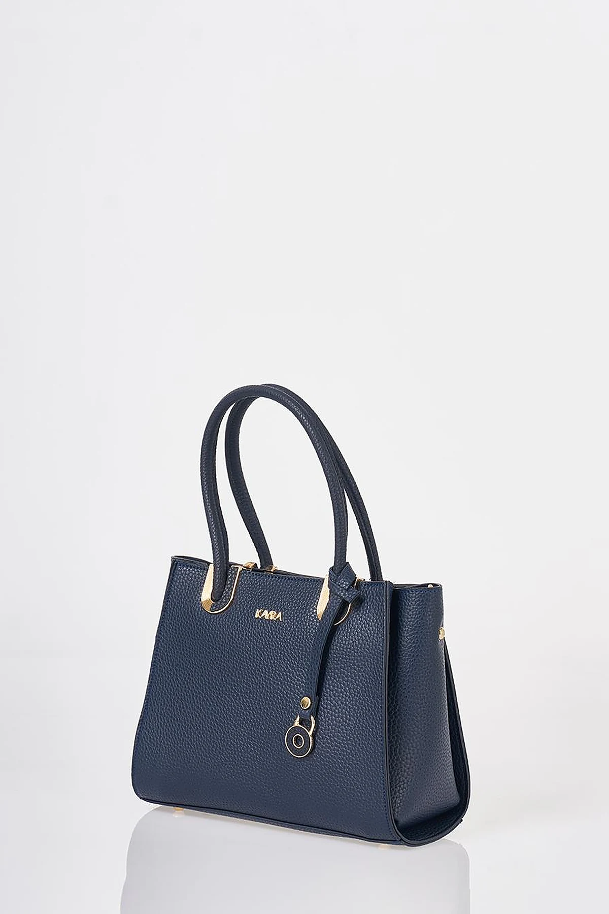 Buckle Detailed Tote Bag Navy
