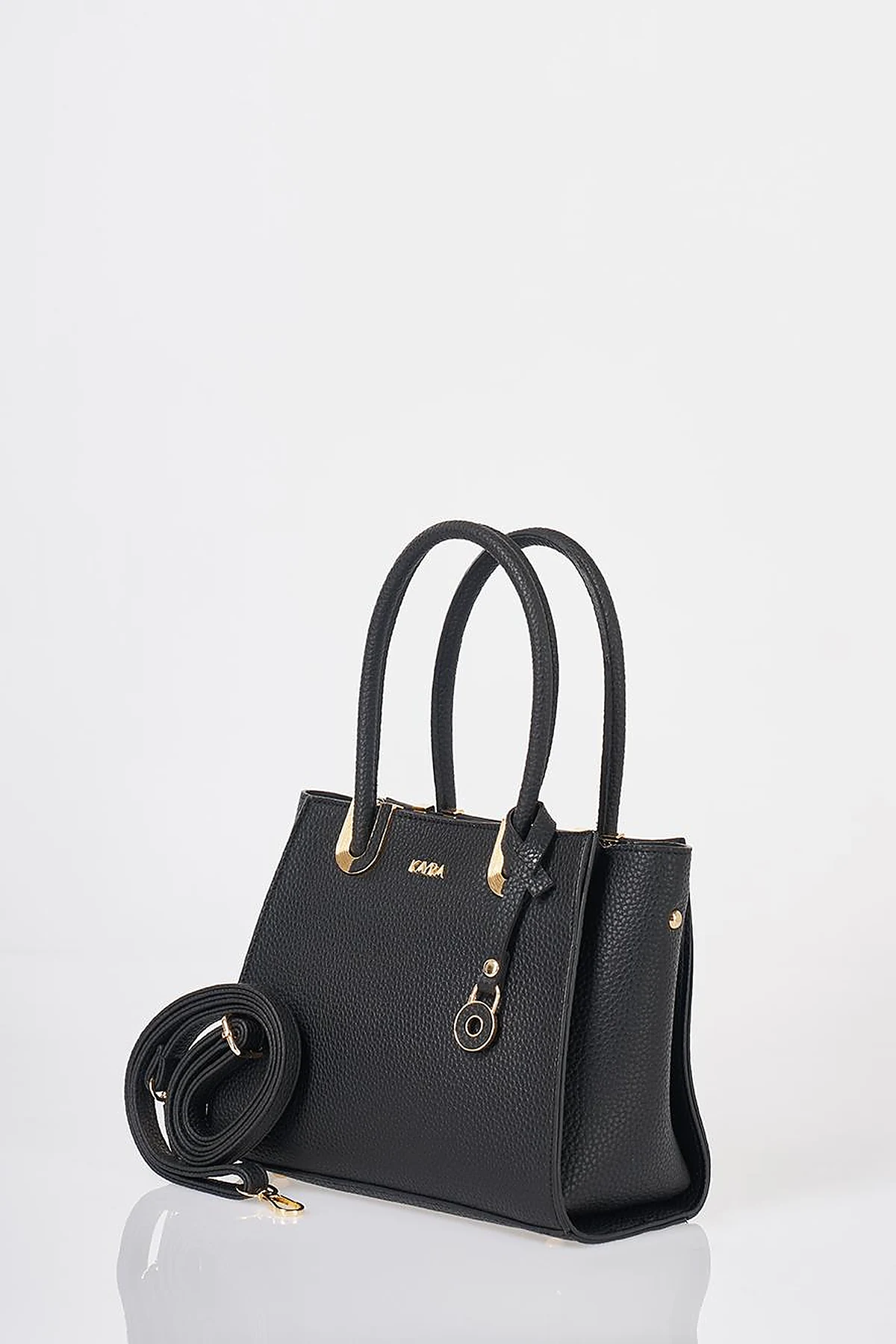 Buckle Detailed Tote Bag Black