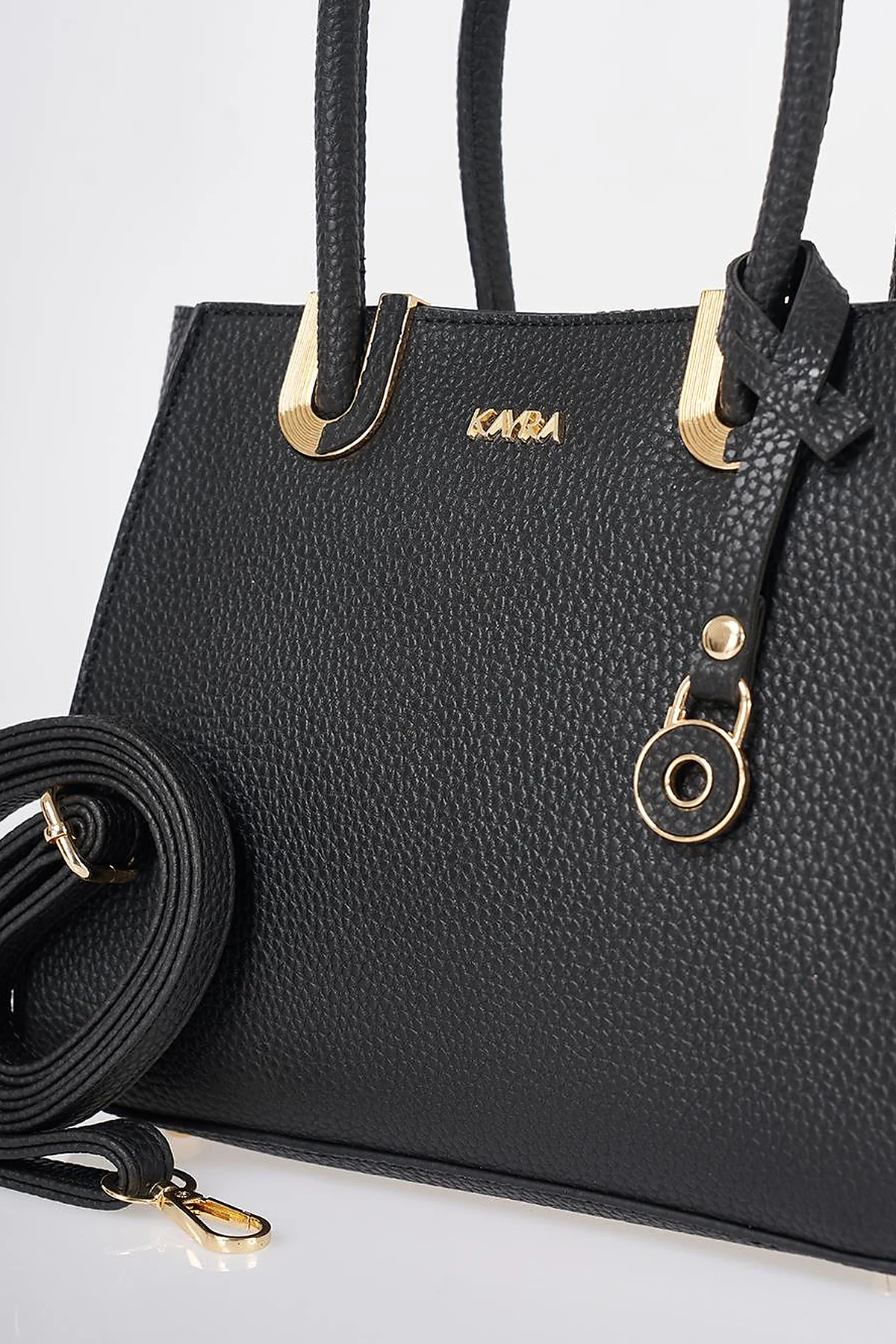 Buckle Detailed Tote Bag Black
