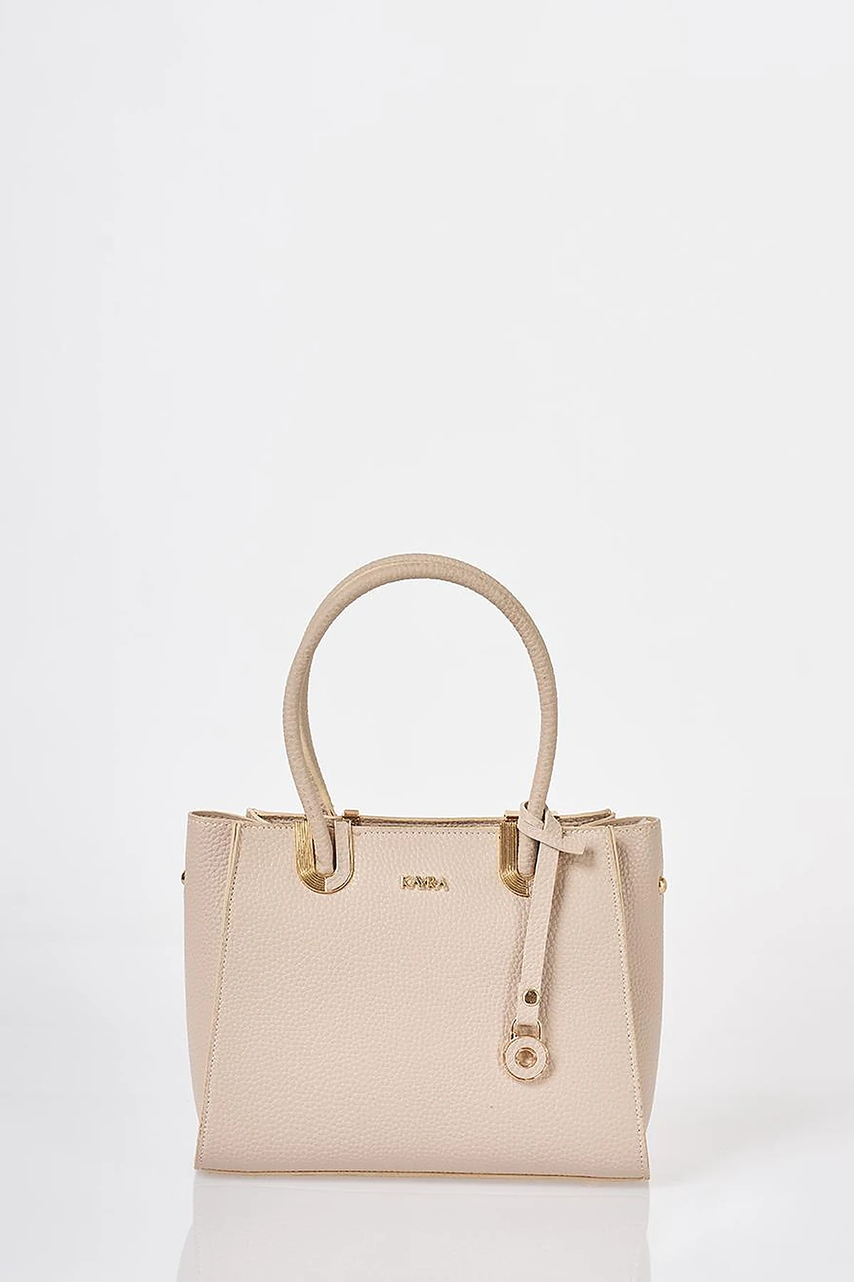 Buckle Detailed Tote Bag Stone