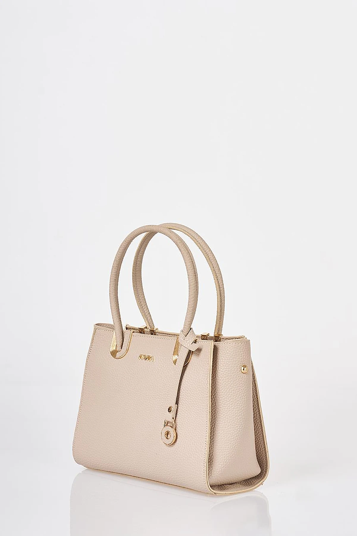 Buckle Detailed Tote Bag Stone
