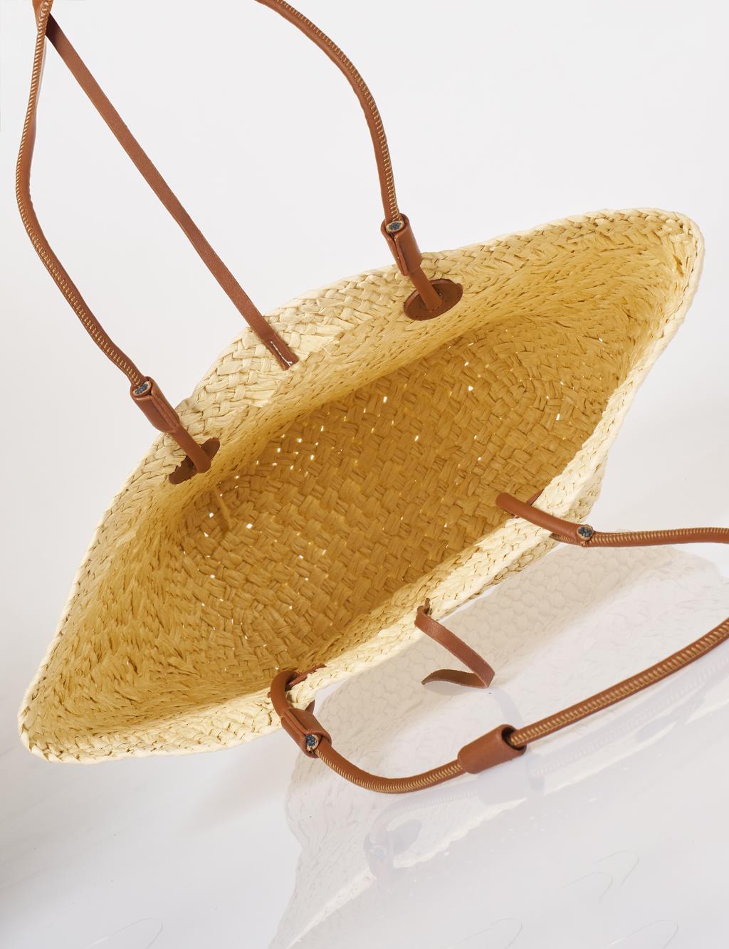 Straw Shoulder Bag Cream