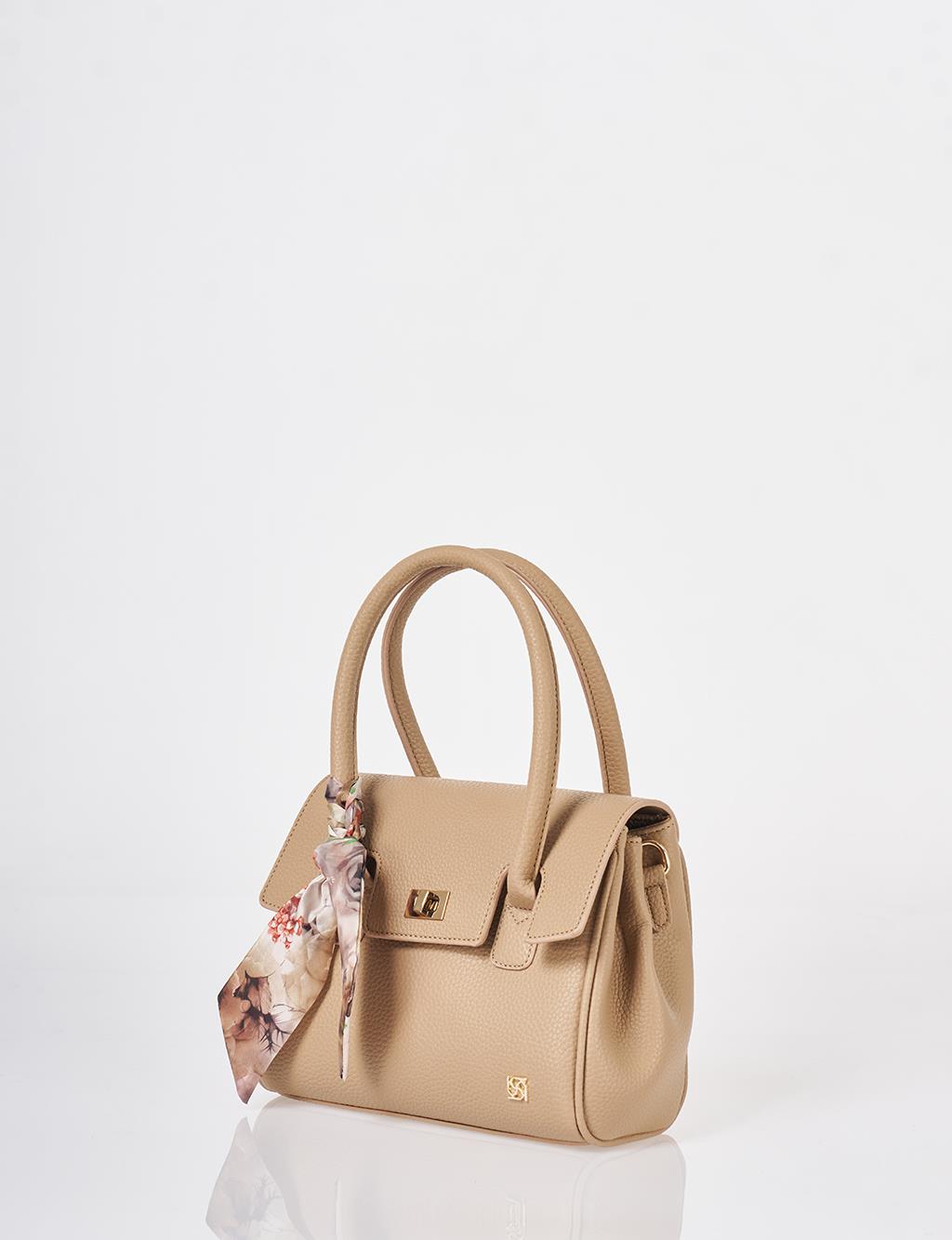 Scarf Detail Handbag Mink