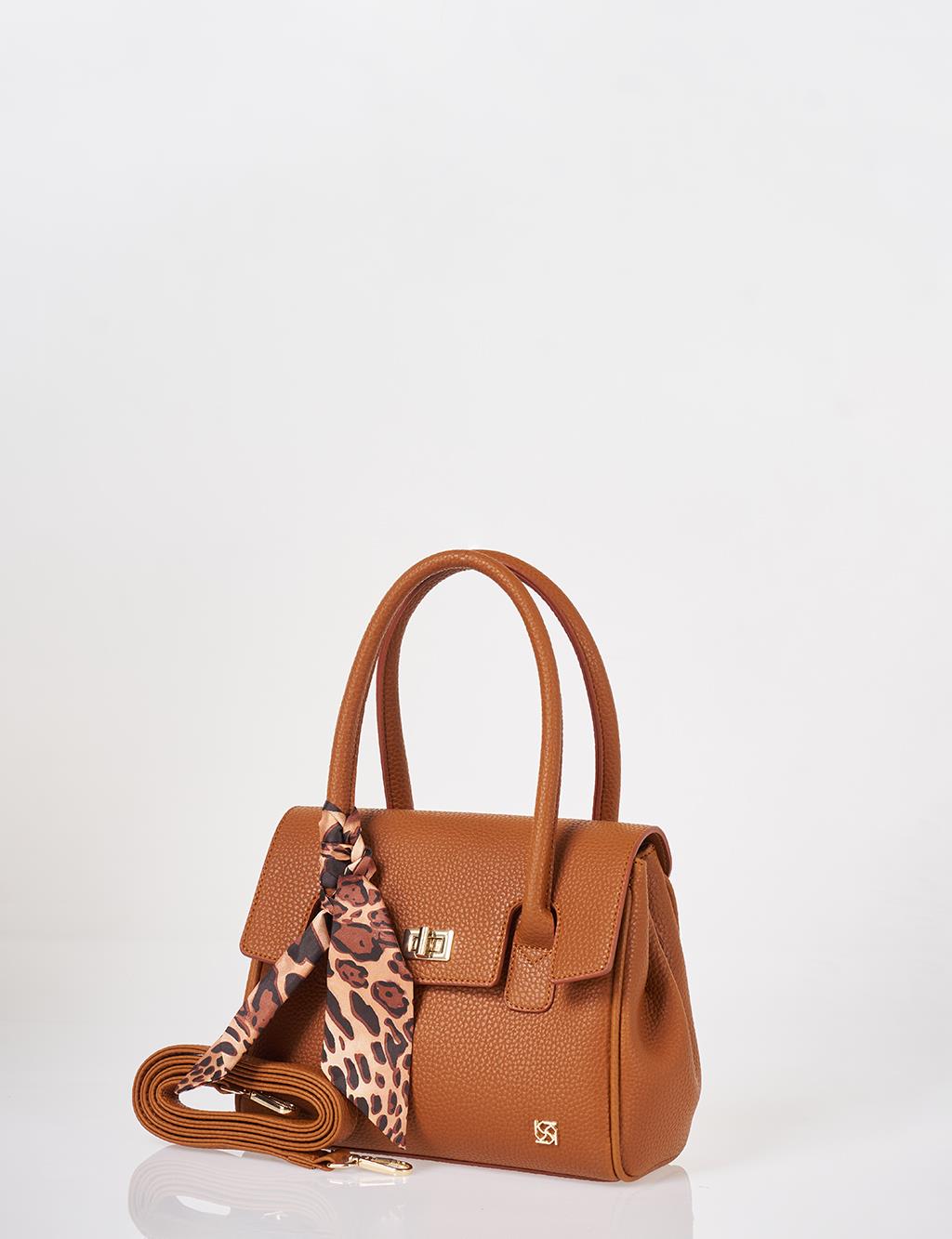 Scarf Detail Handbag Tan