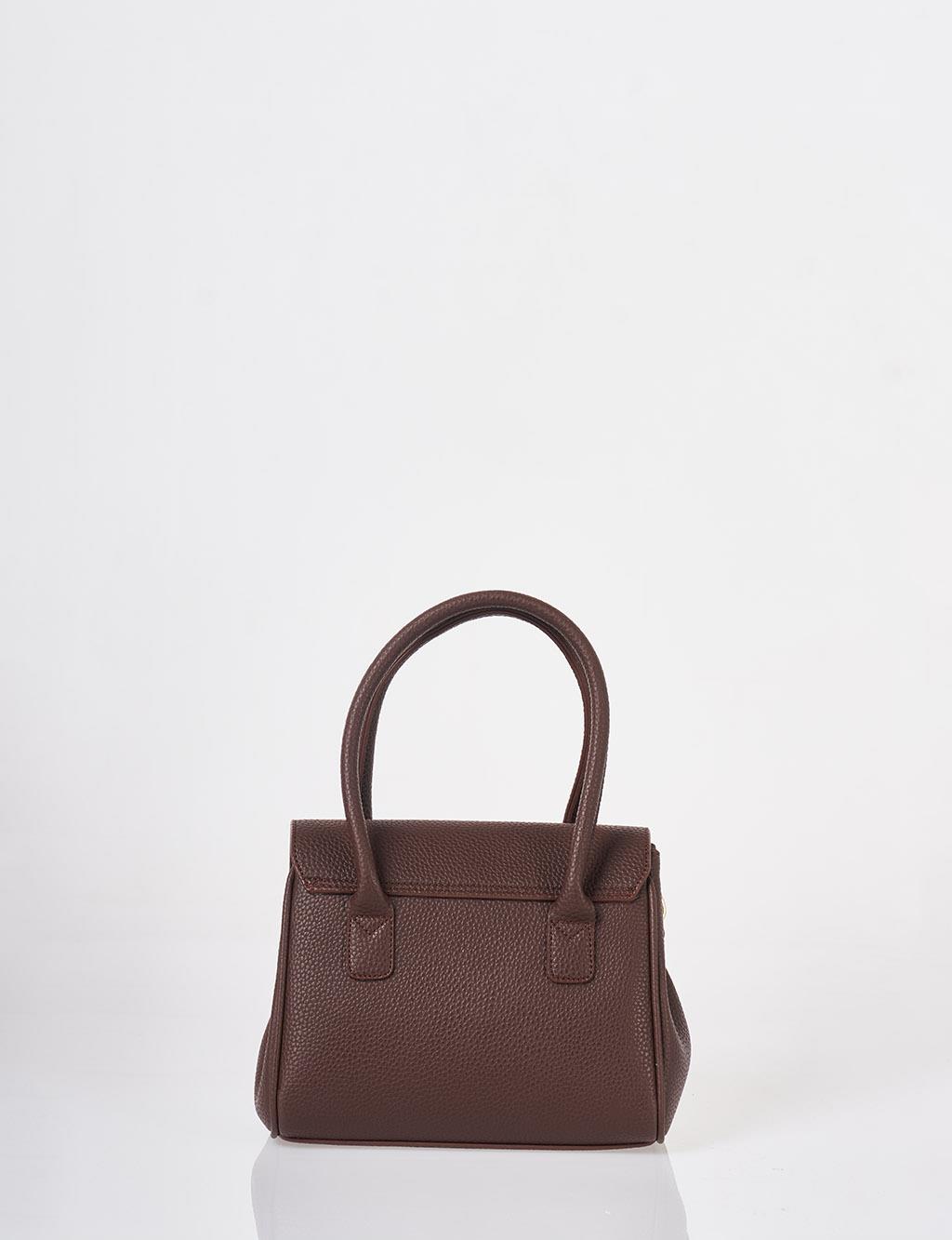 Scarf Detail Handbag Dark Brown
