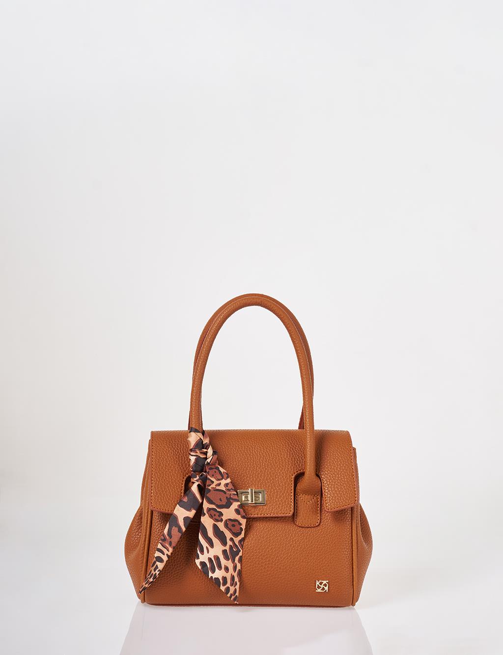 Scarf Detail Handbag Tan