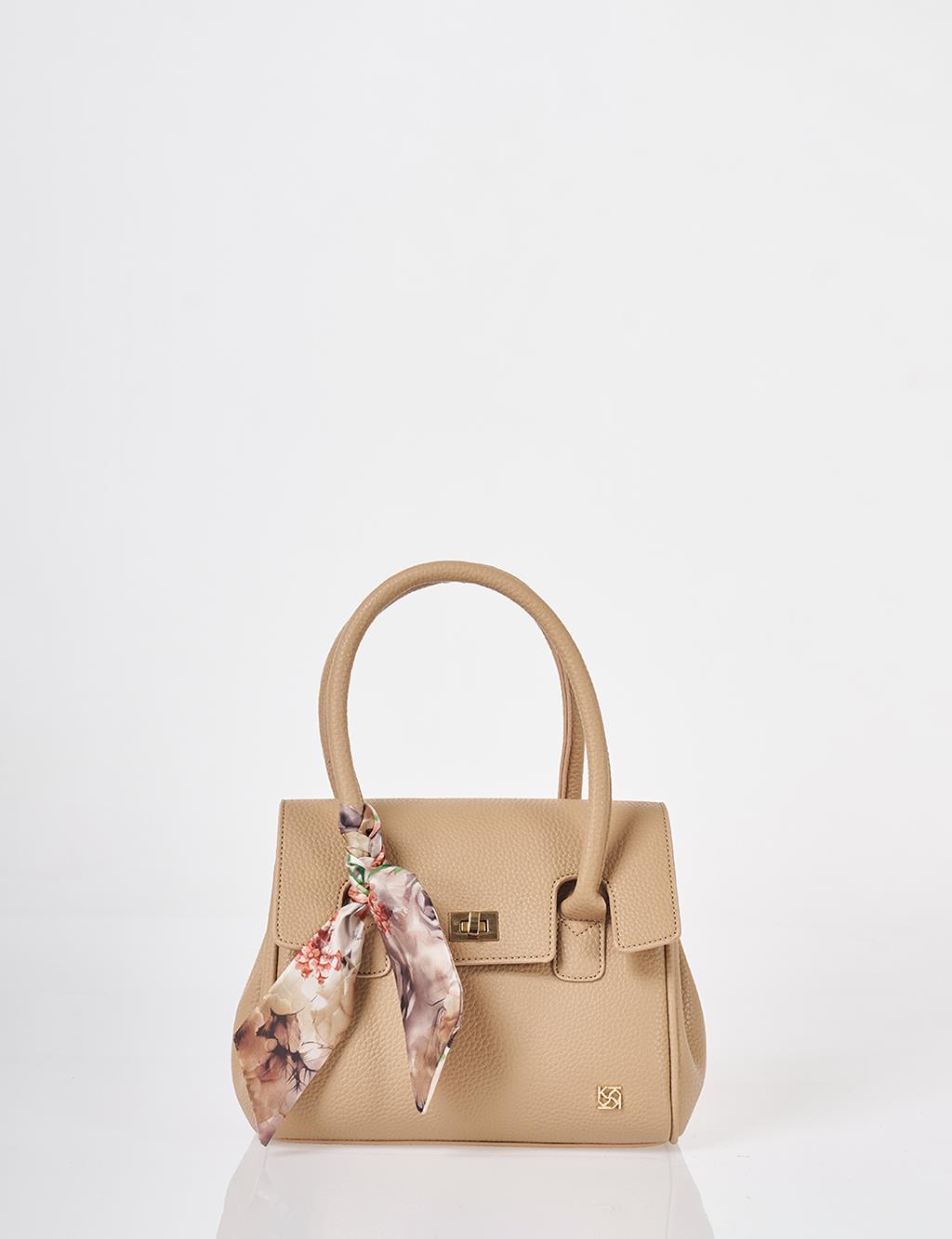 Scarf Detail Handbag Mink