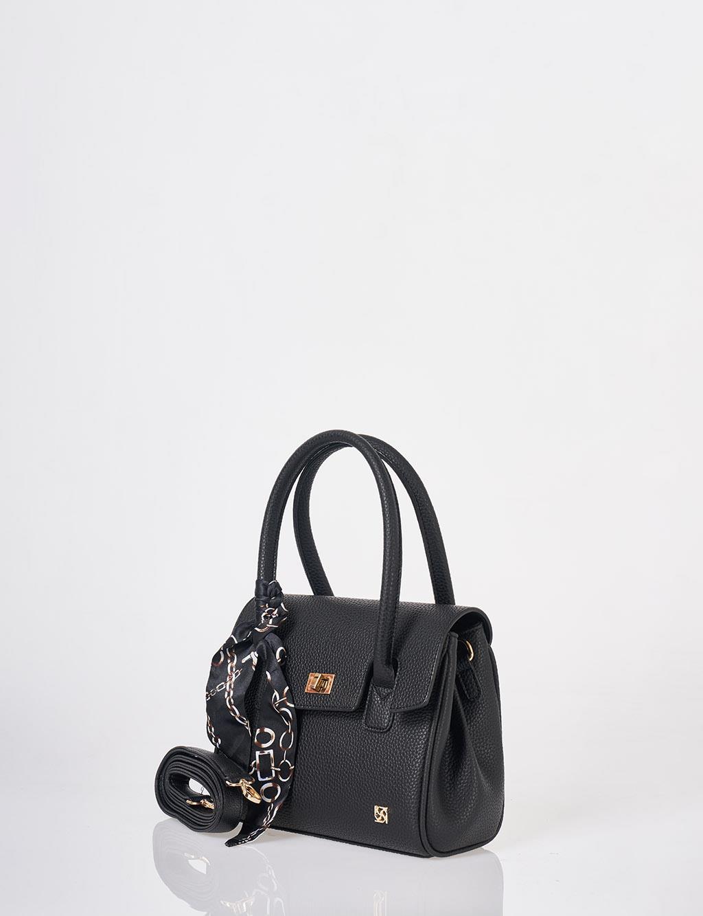 Scarf Detail Handbag Black
