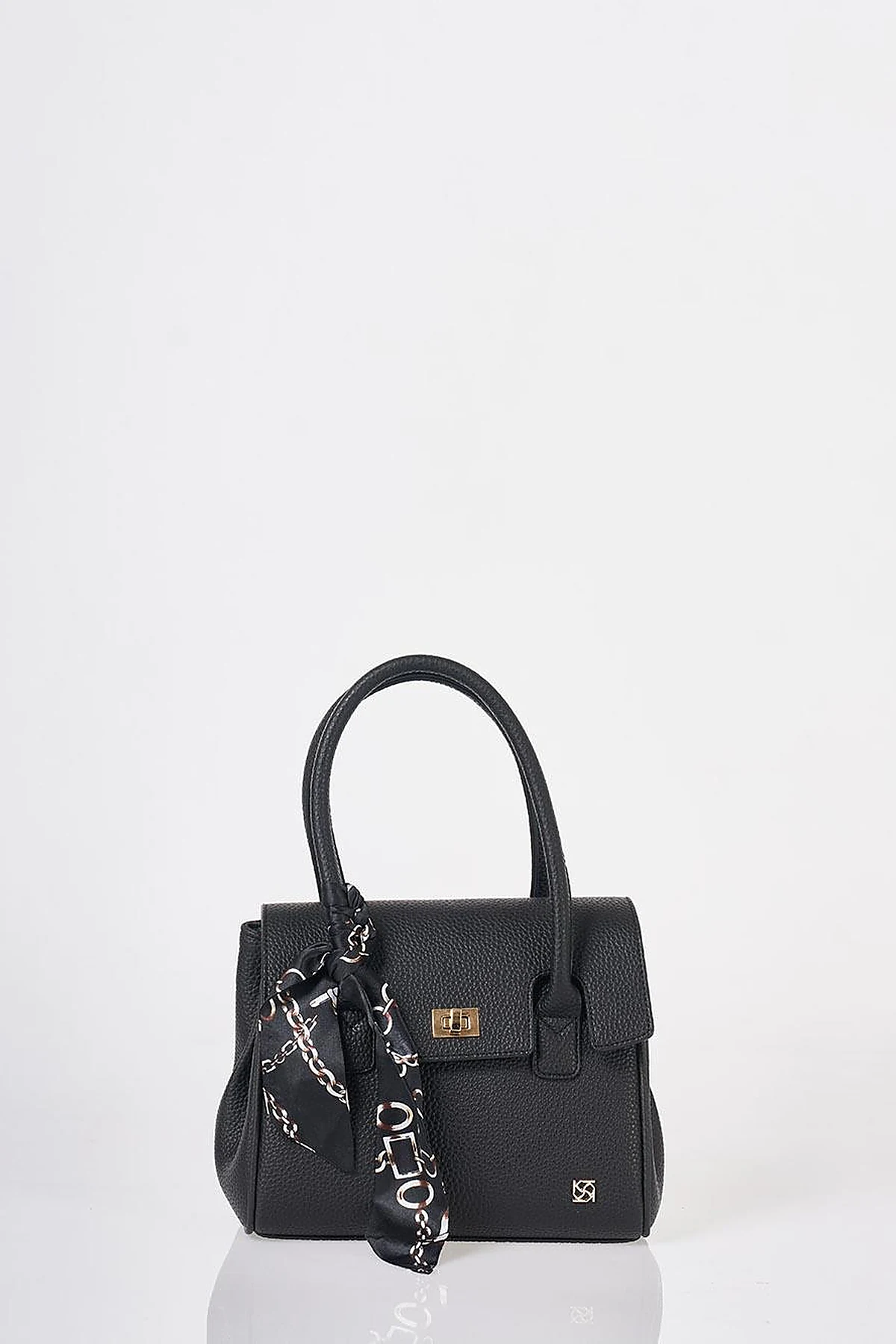 Scarf Detail Handbag Black