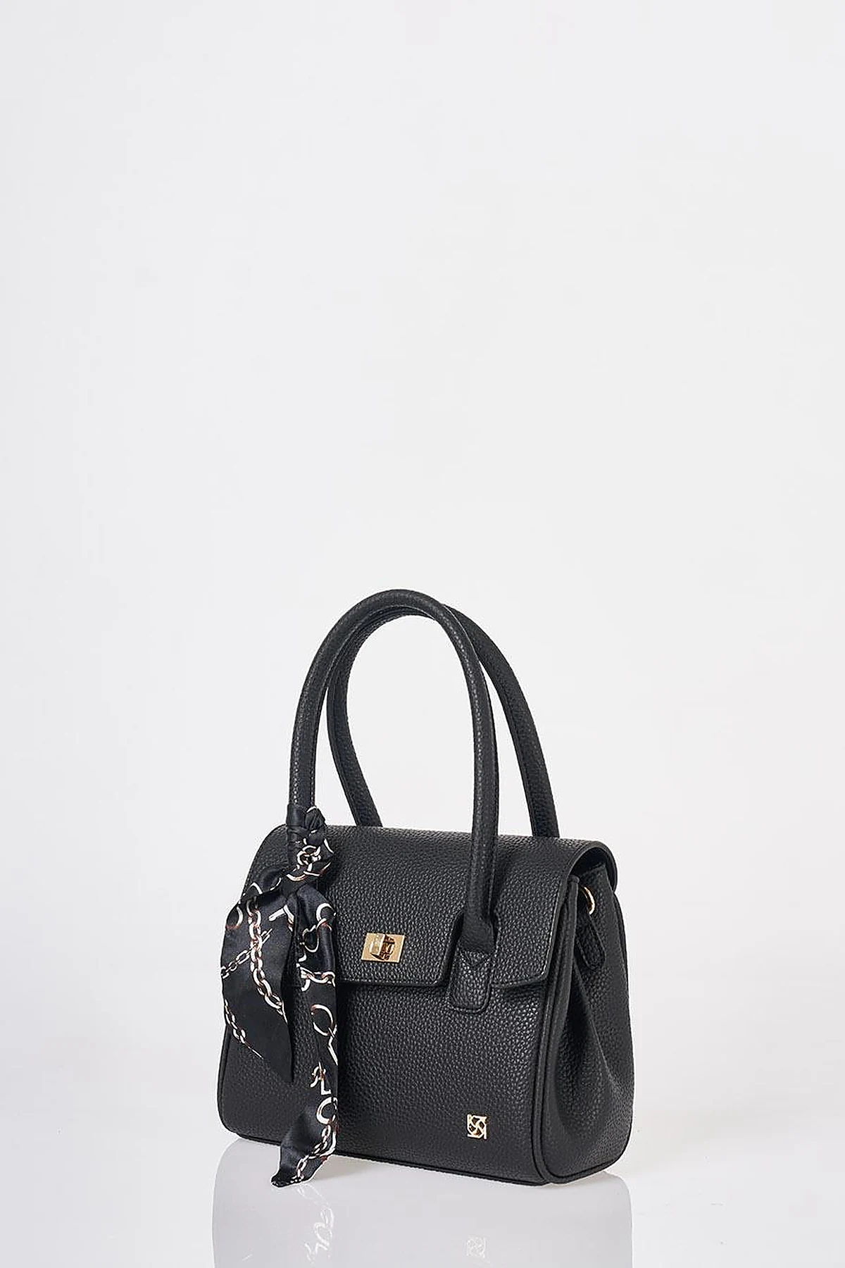 Scarf Detail Handbag Black