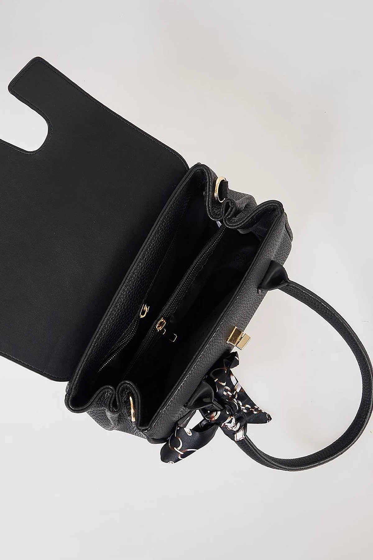 Scarf Detail Handbag Black