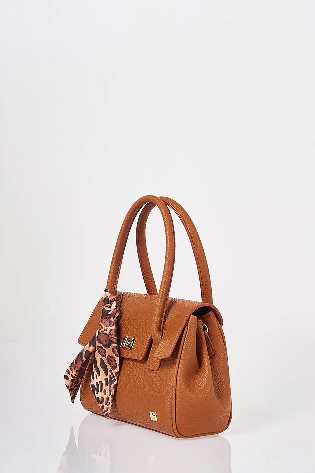 Scarf Detail Handbag Tan