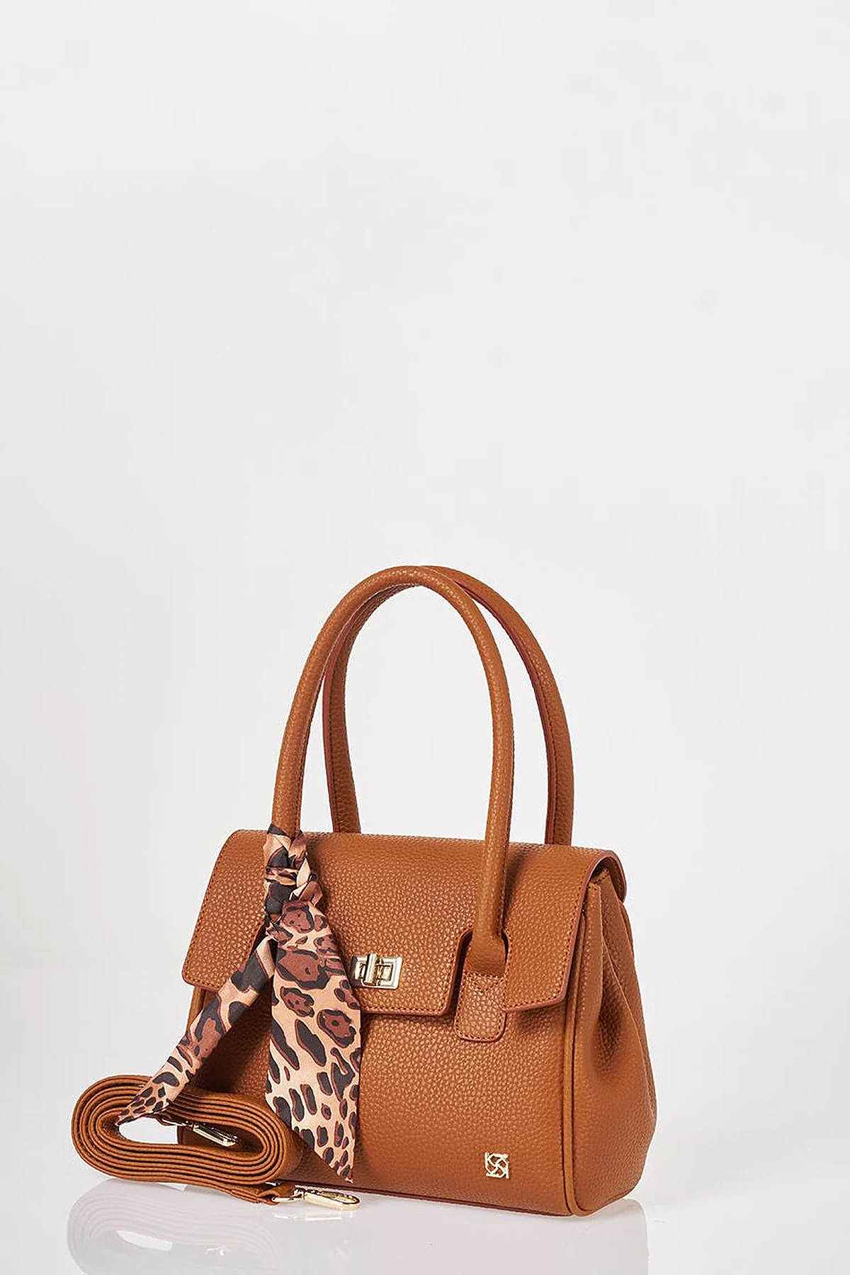 Scarf Detail Handbag Tan