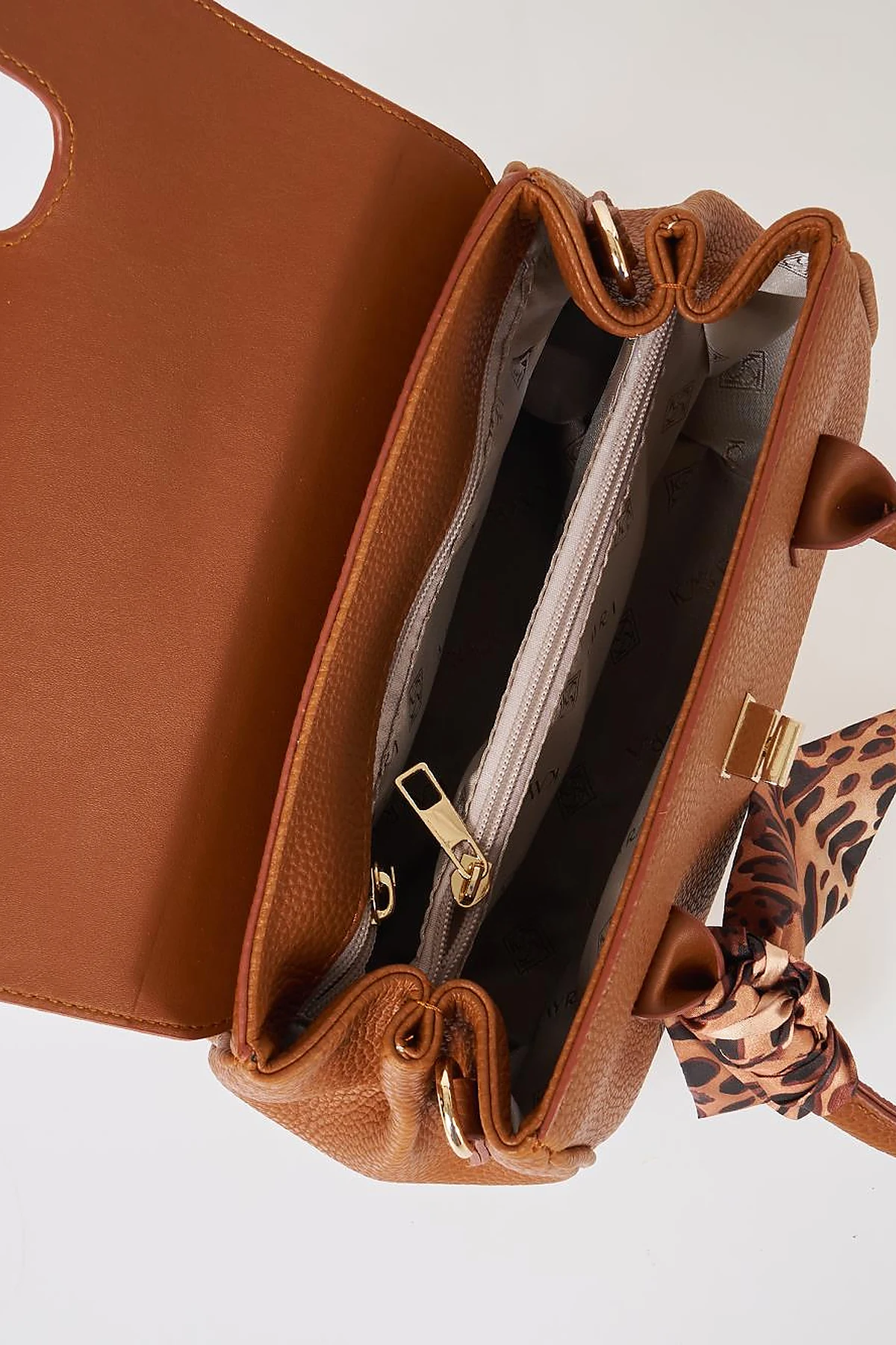 Scarf Detail Handbag Tan