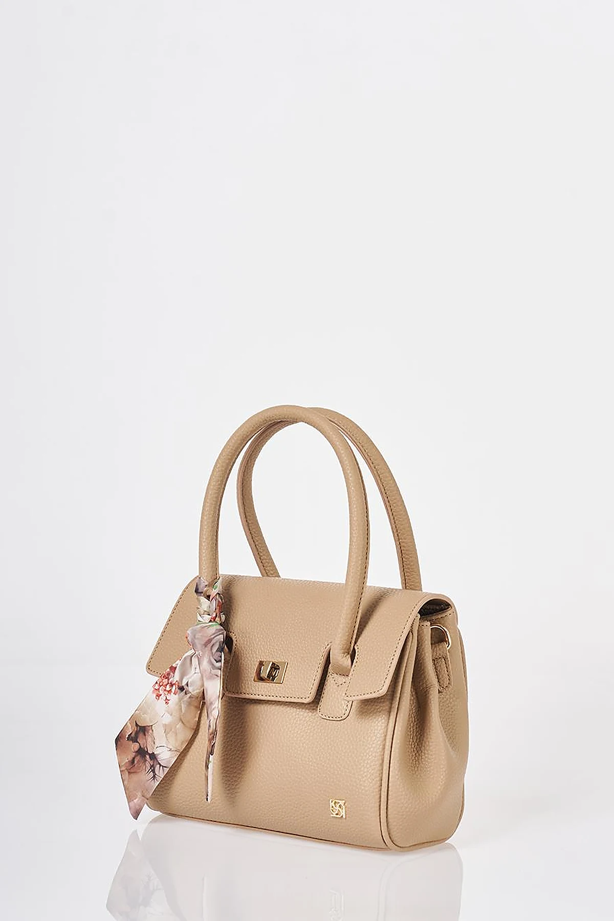 Scarf Detail Handbag Mink