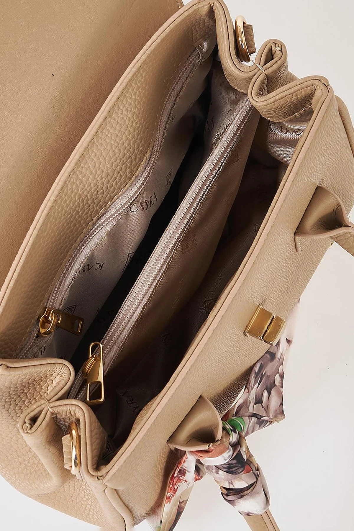 Scarf Detail Handbag Mink