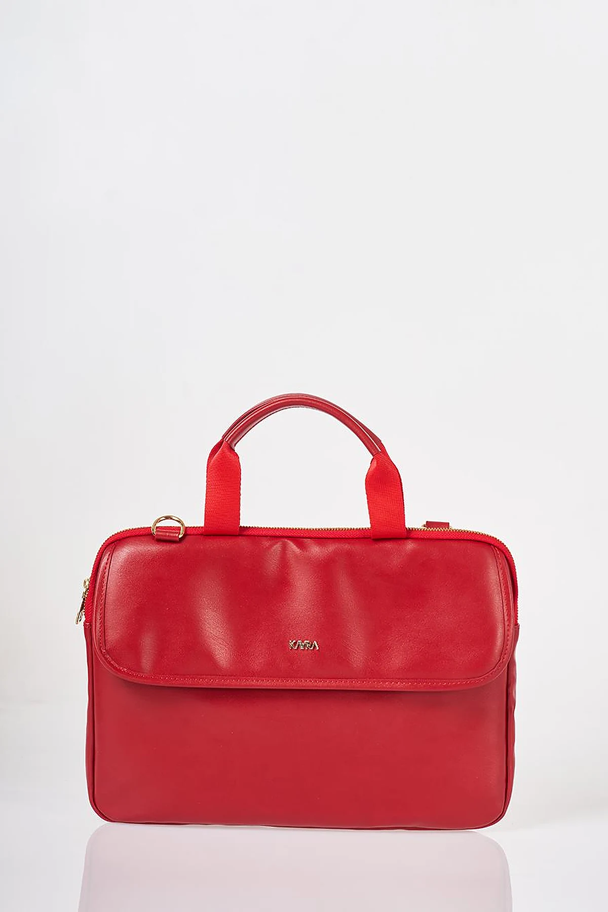 Red Faux Leather Laptop Bag