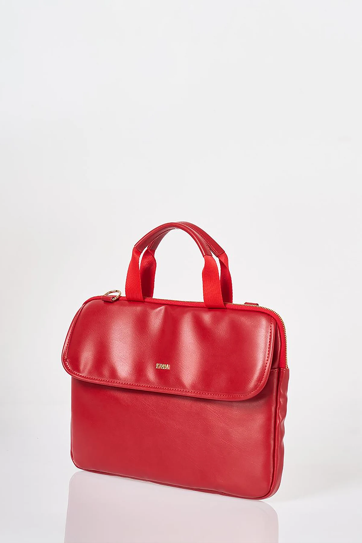 Red Faux Leather Laptop Bag