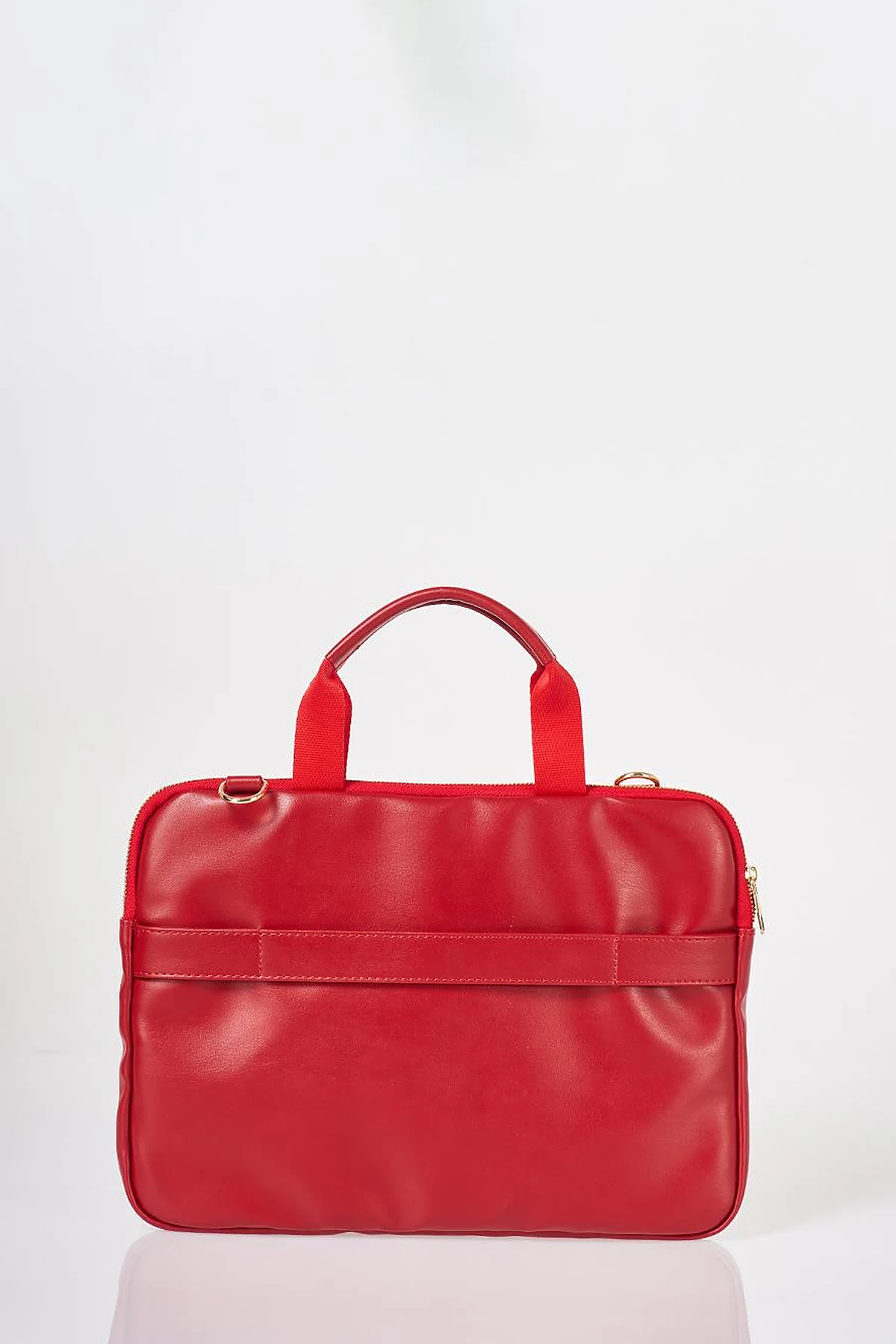 Red Faux Leather Laptop Bag