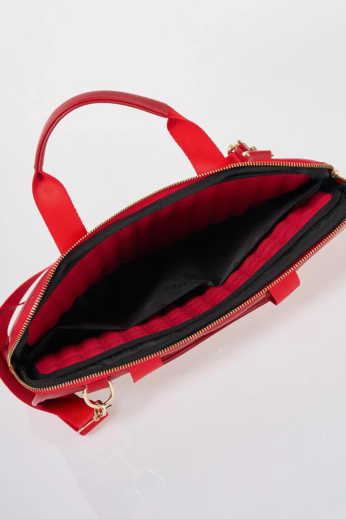 Red Faux Leather Laptop Bag