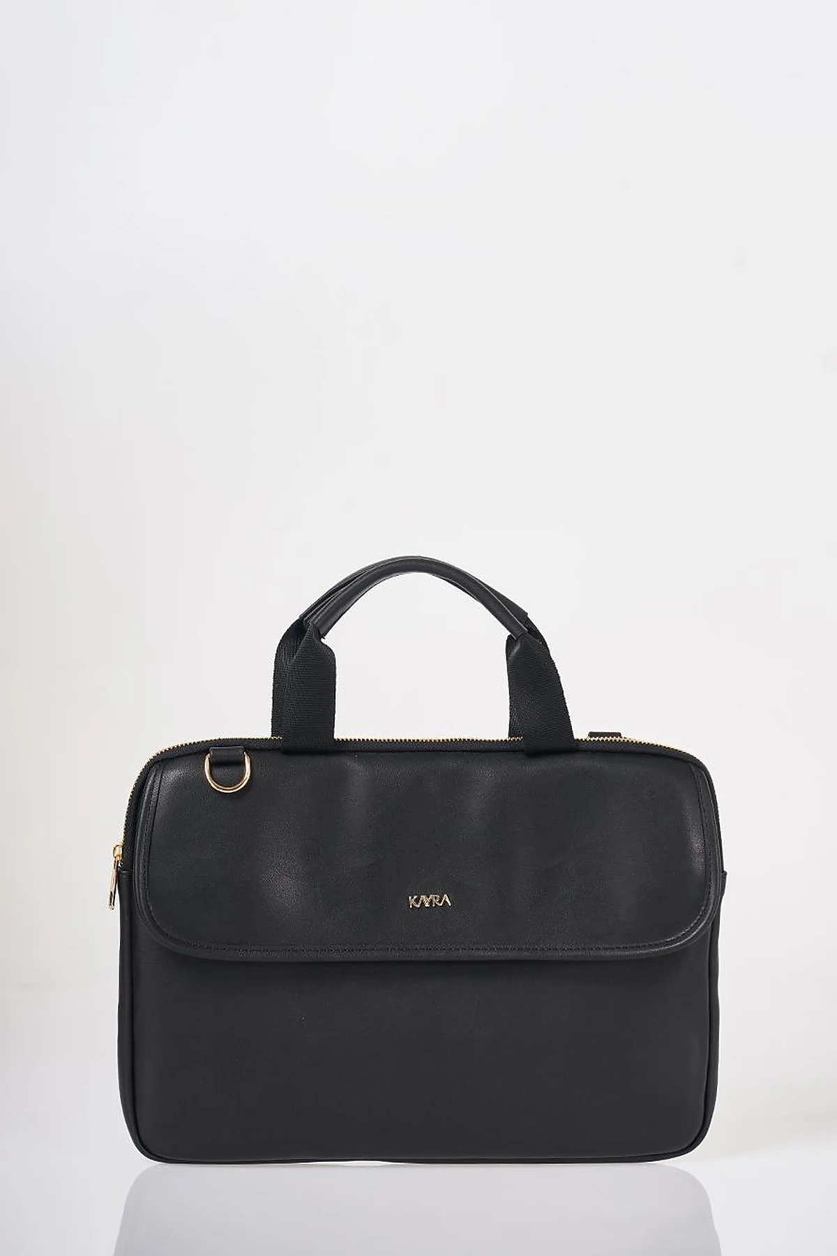 Black Faux Leather Laptop Bag