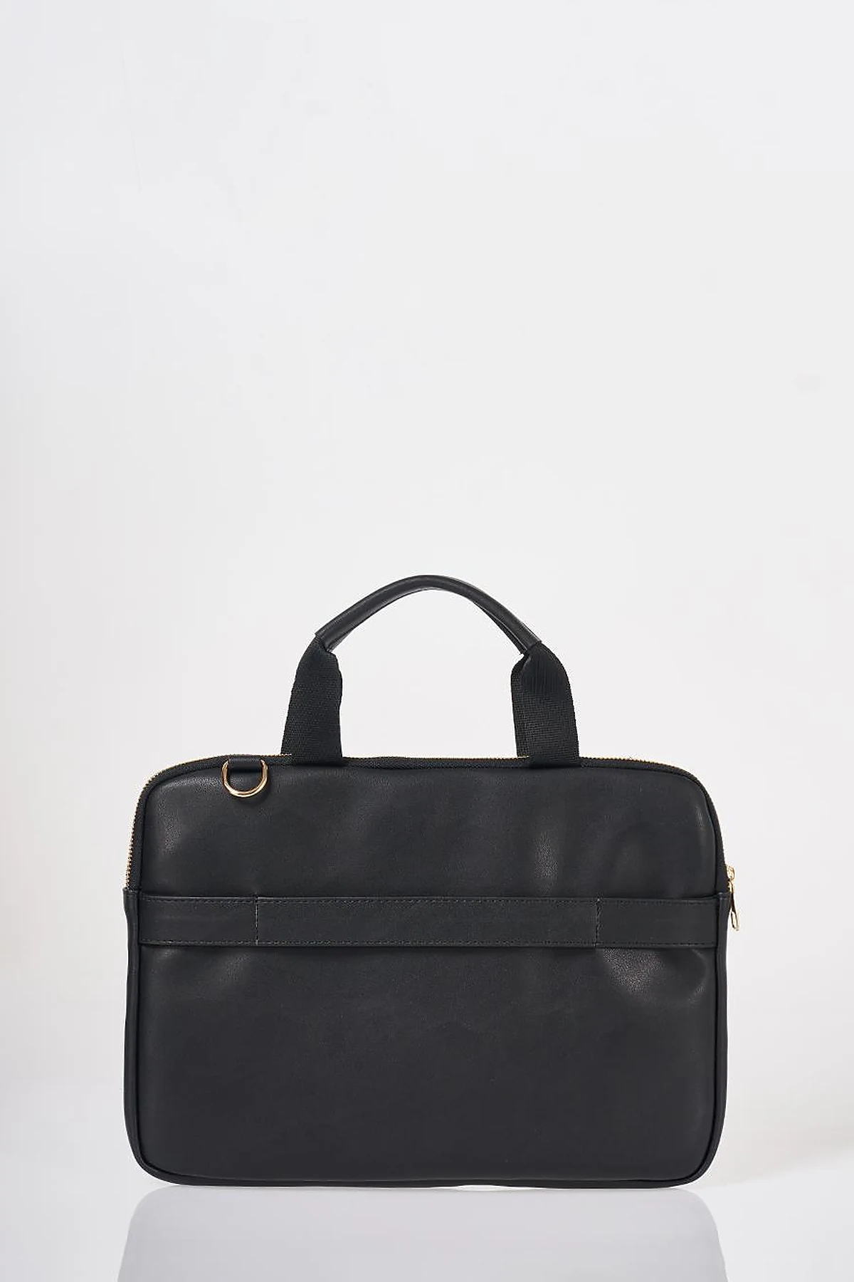 Black Faux Leather Laptop Bag