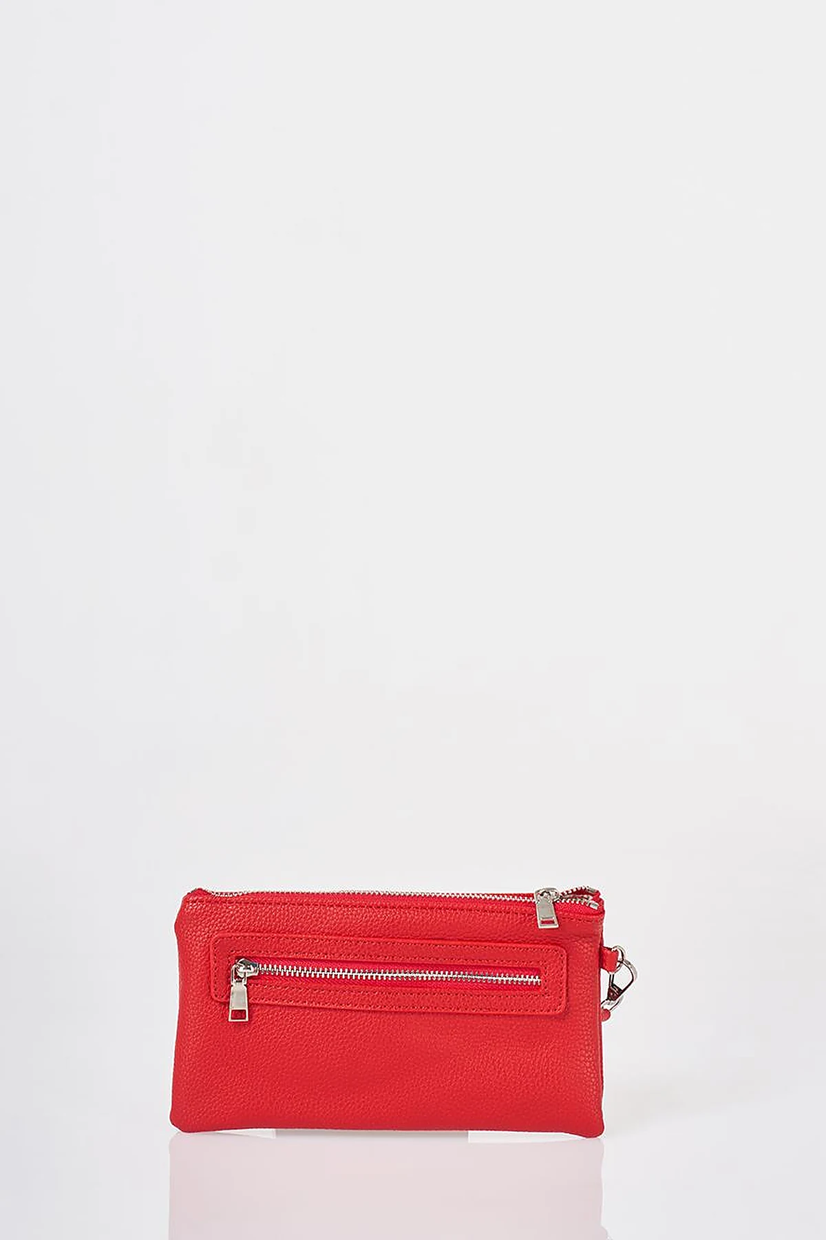 Snap Closure Long Wallet Red