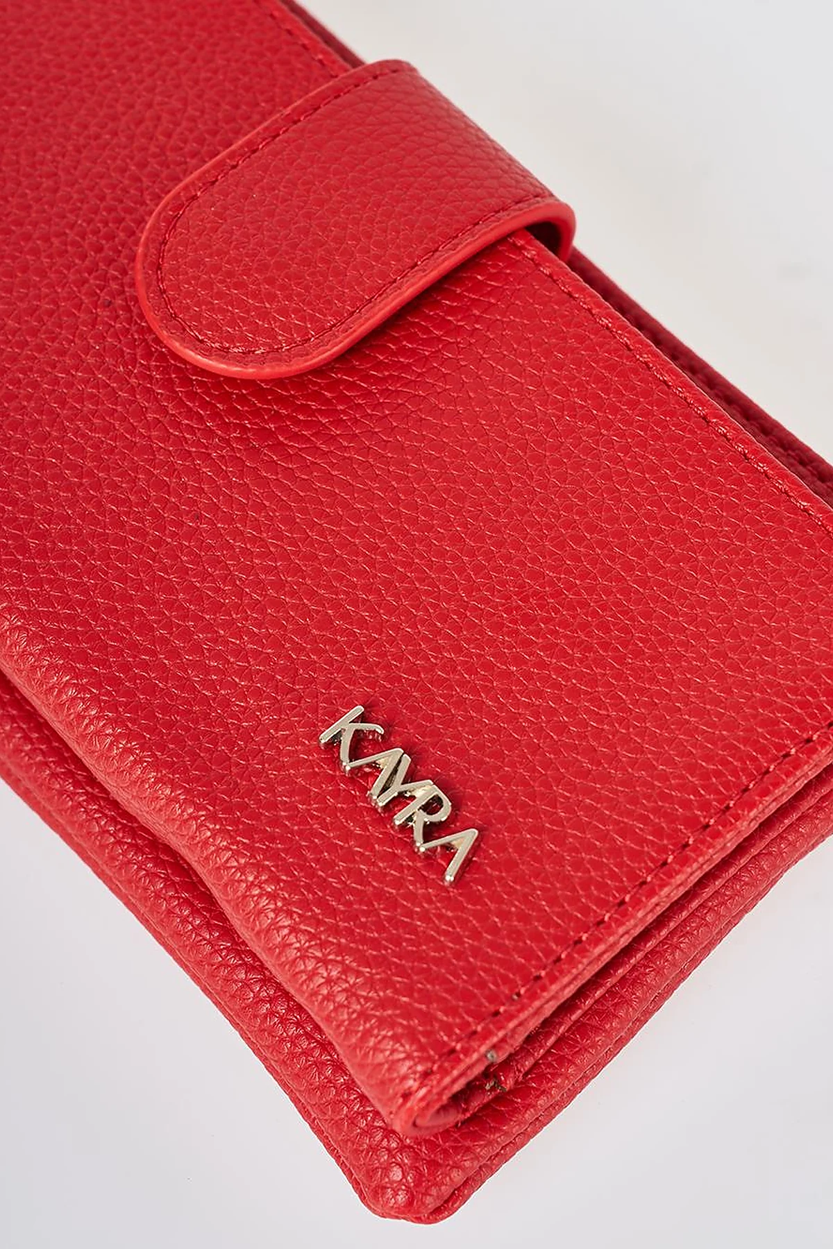 Snap Closure Long Wallet Red