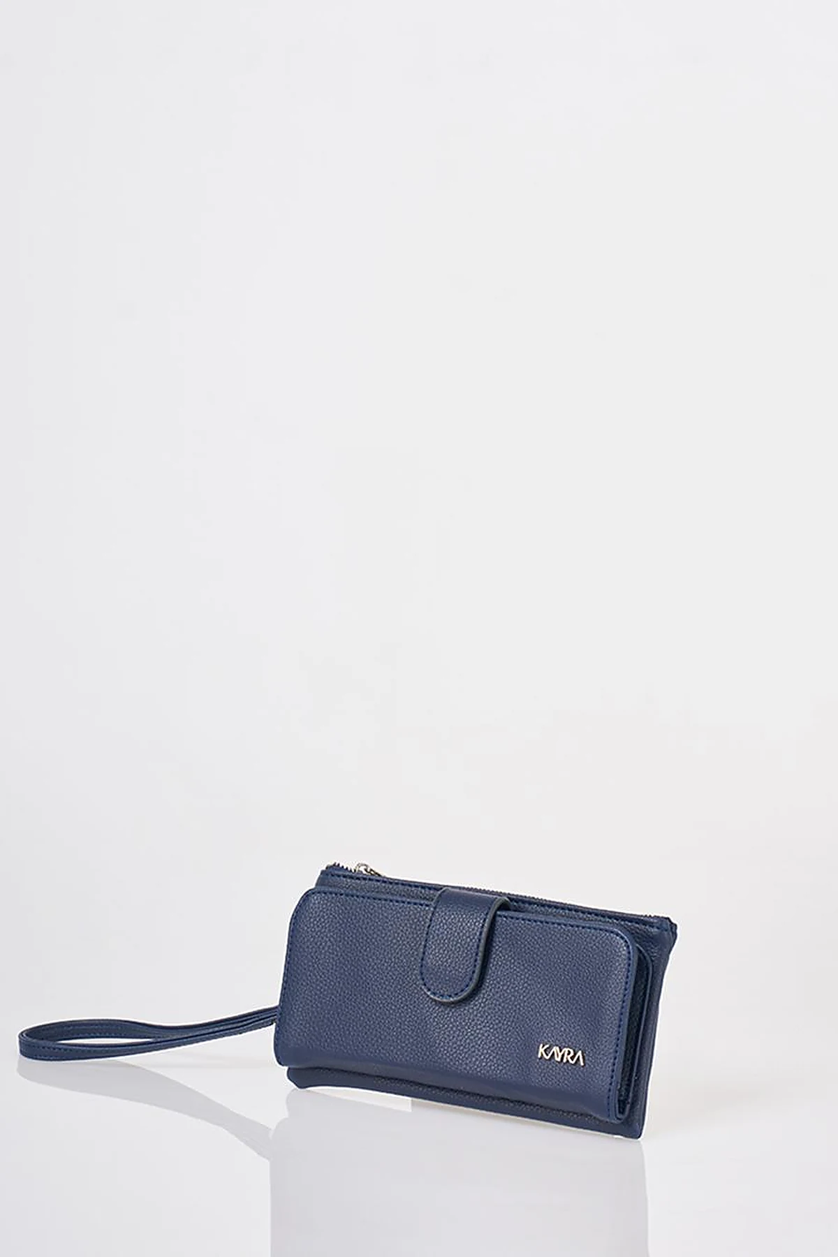 Snap Closure Long Wallet Navy