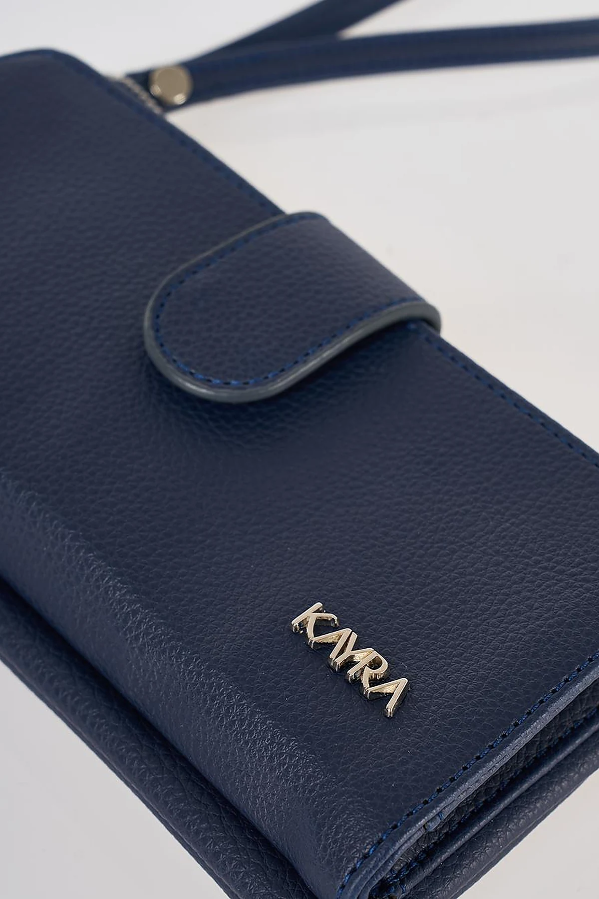 Snap Closure Long Wallet Navy