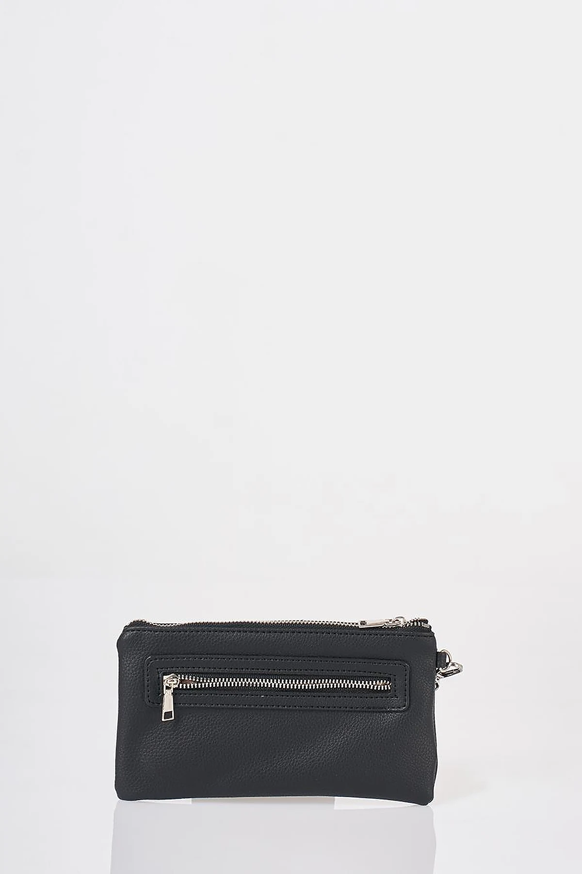 Snap Closure Long Wallet Black