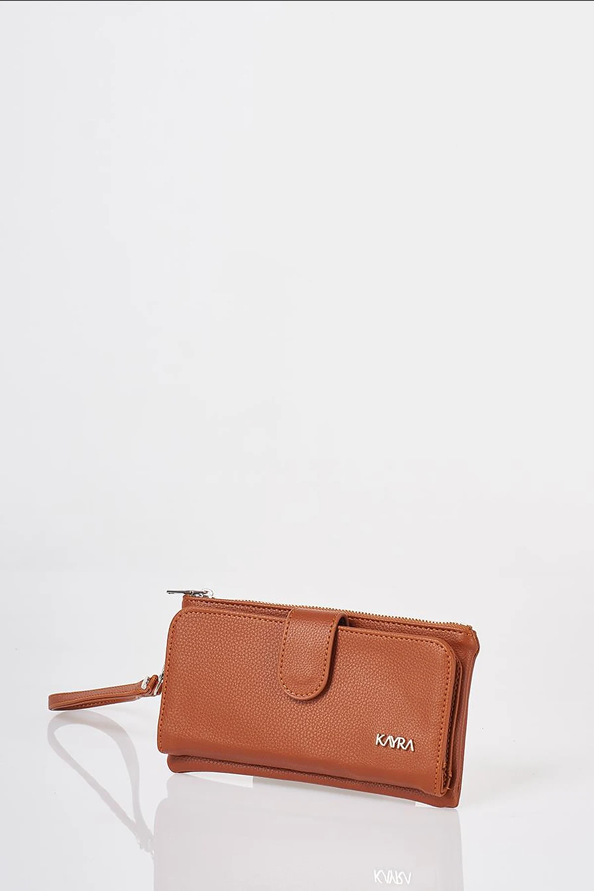 Snap Closure Long Wallet Tan