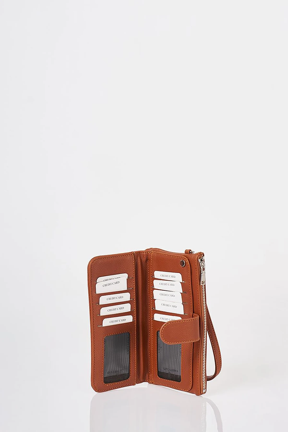 Snap Closure Long Wallet Tan