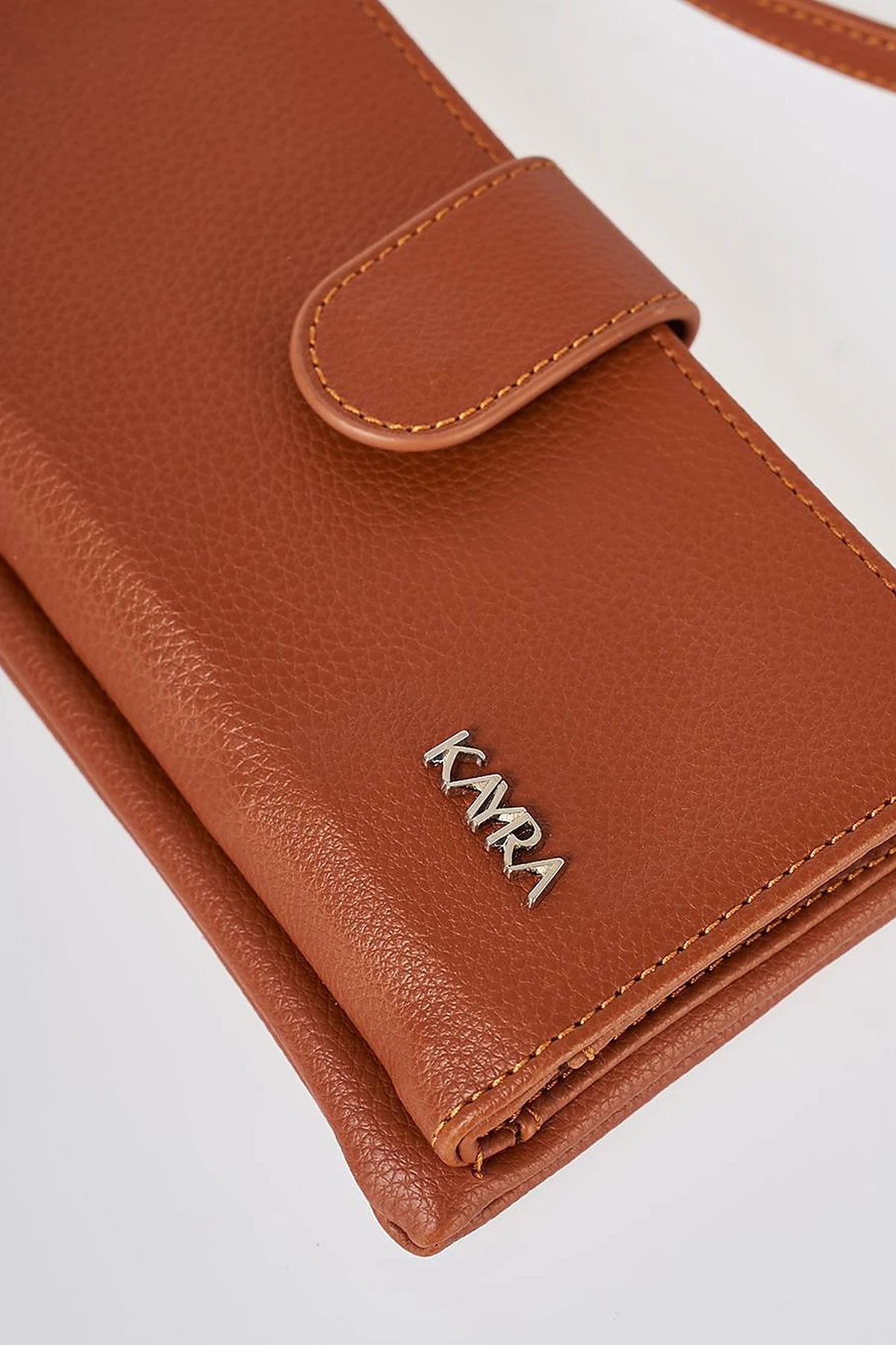 Snap Closure Long Wallet Tan