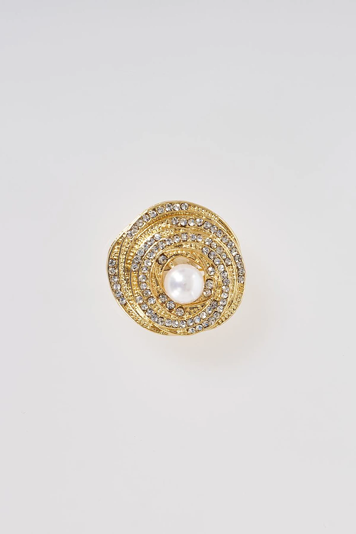 Pearl Detailed Brooch Gold